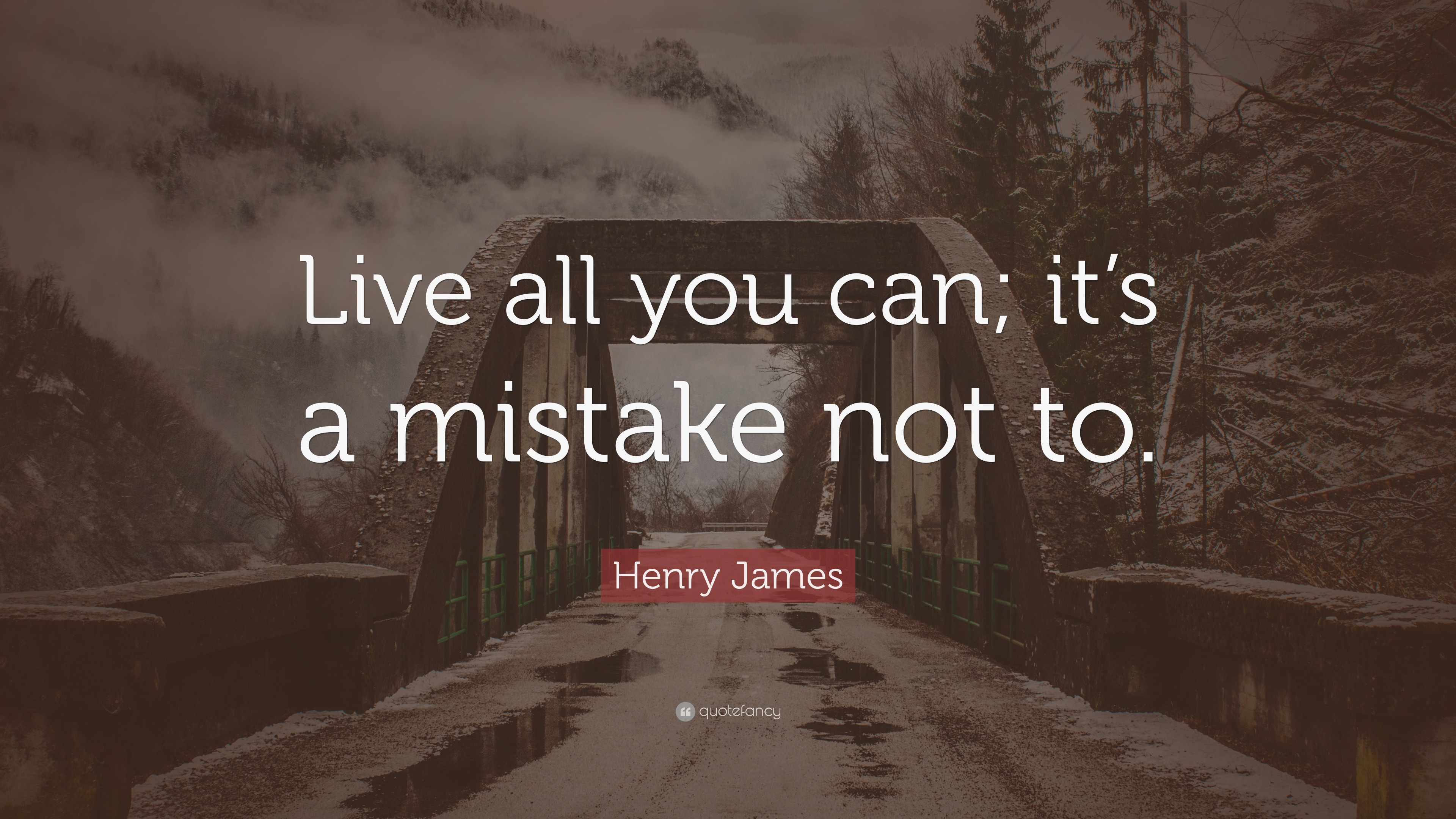 Henry James Quote: “Live all you can; it’s a mistake not to.”