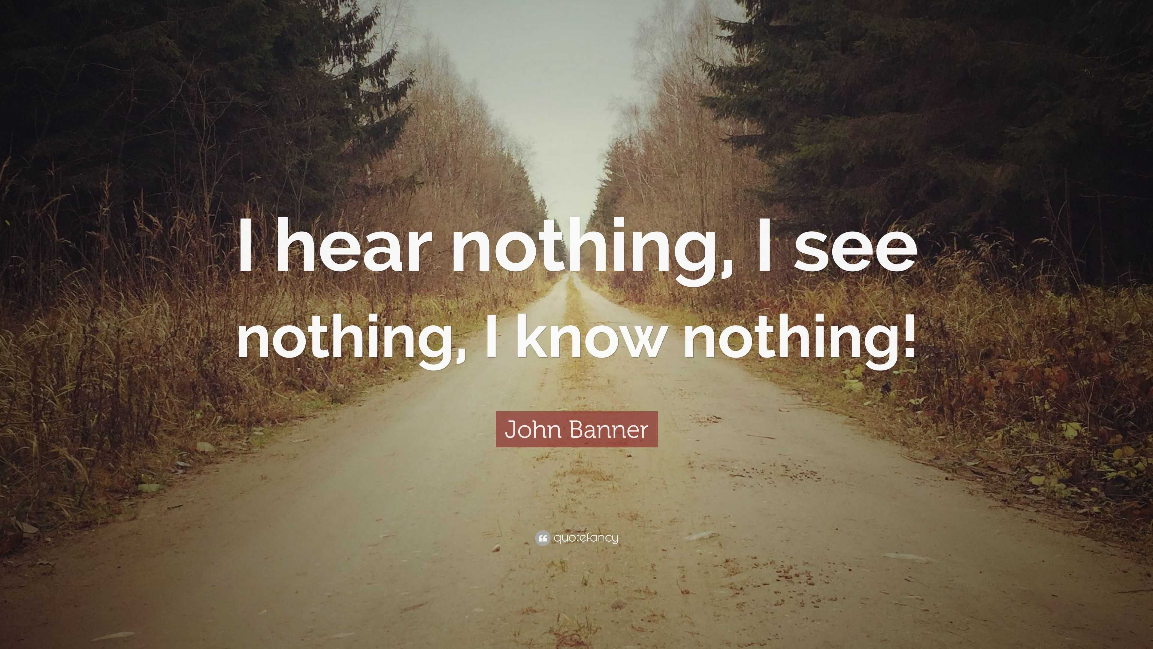 John Banner Quote “I hear nothing, I see nothing, I know nothing!”