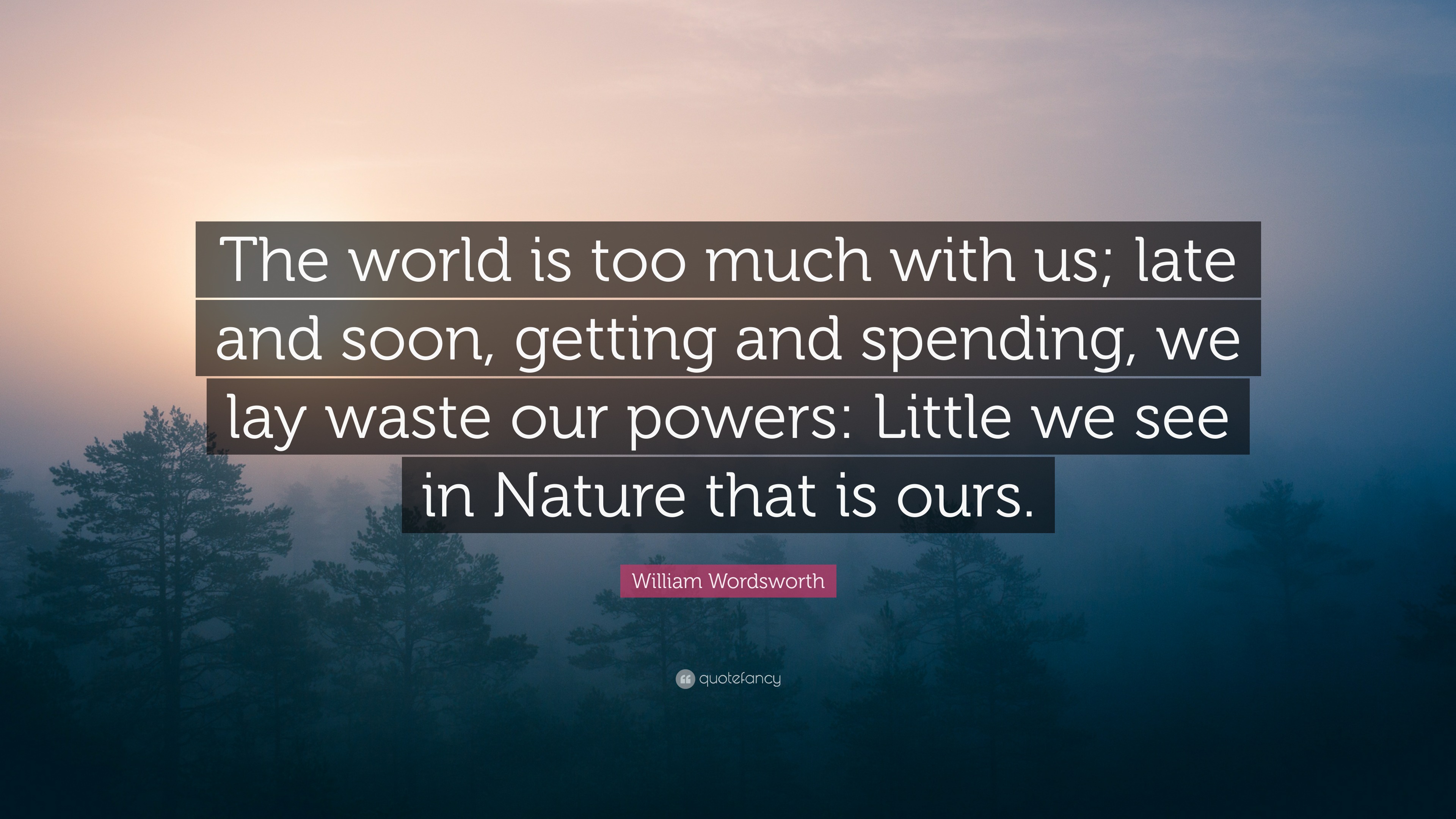 Message of the poem the world is too much with us picture