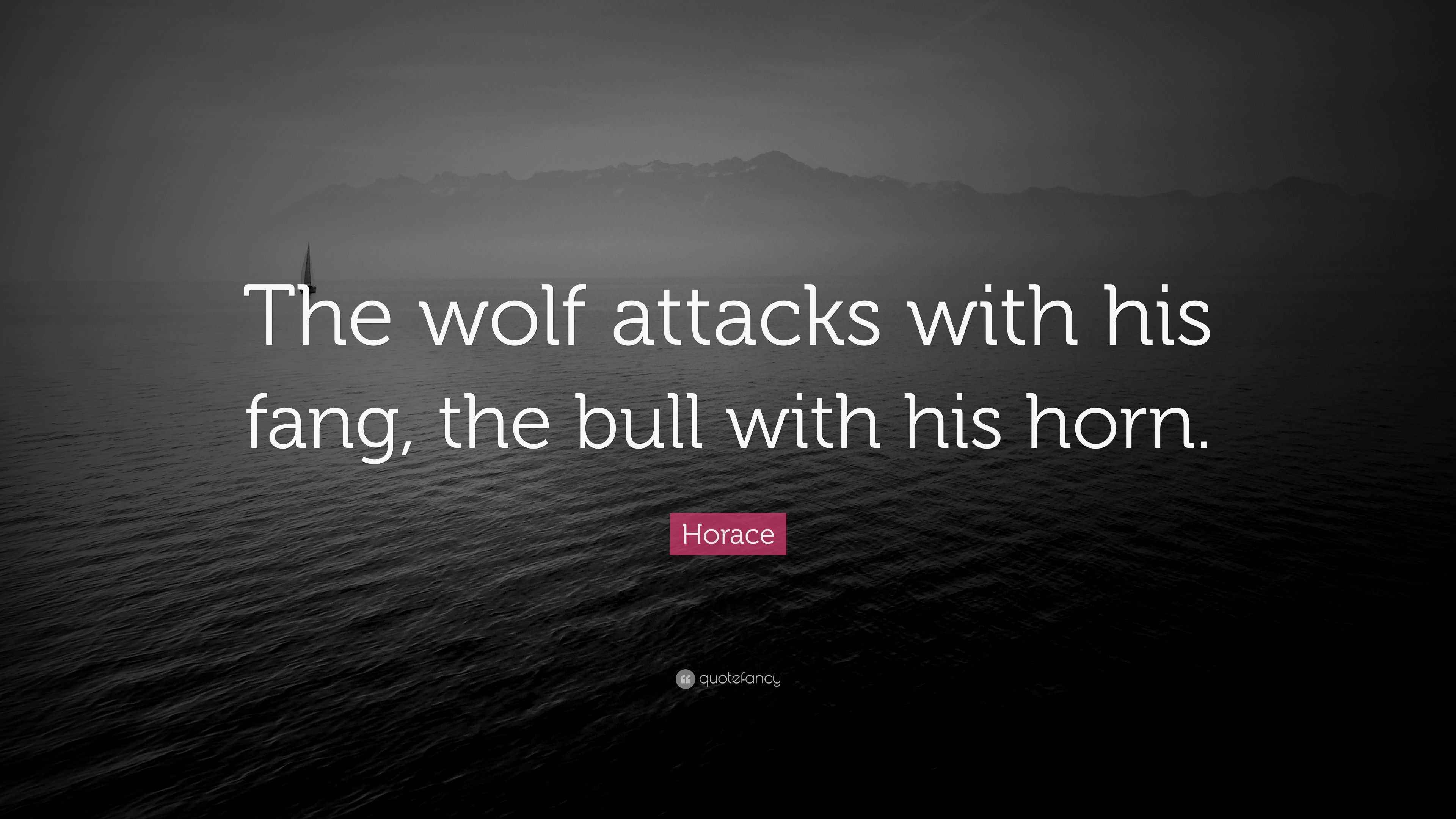 Horace Quote “The wolf attacks with his fang, the bull with his horn.”