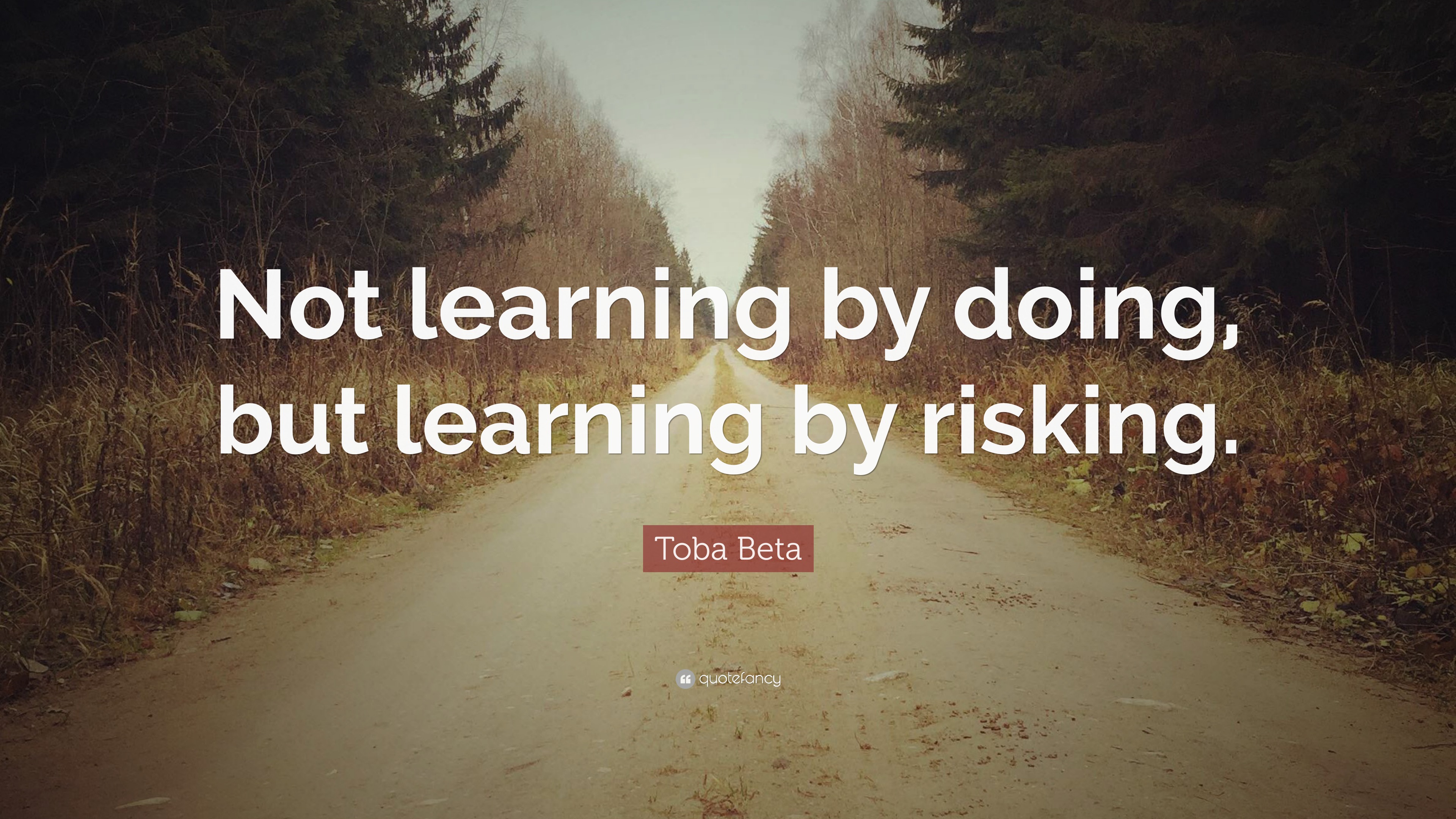 Toba Beta Quote: “Not learning by doing, but learning by risking.”