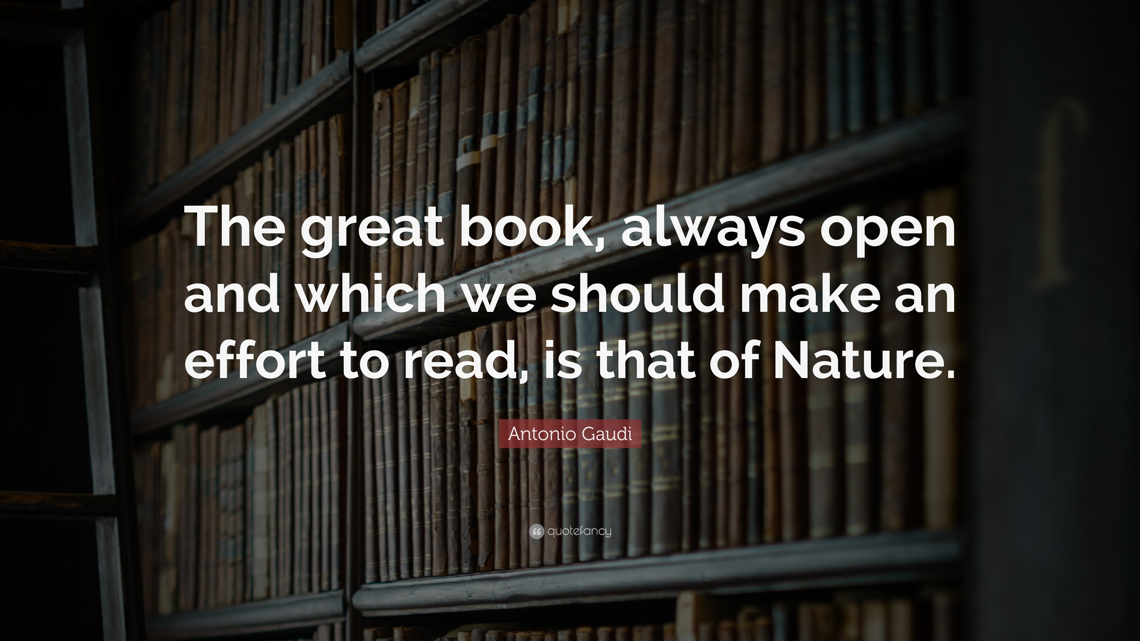 Antonio Gaudi Quote: “The great book, always open and which we should ...