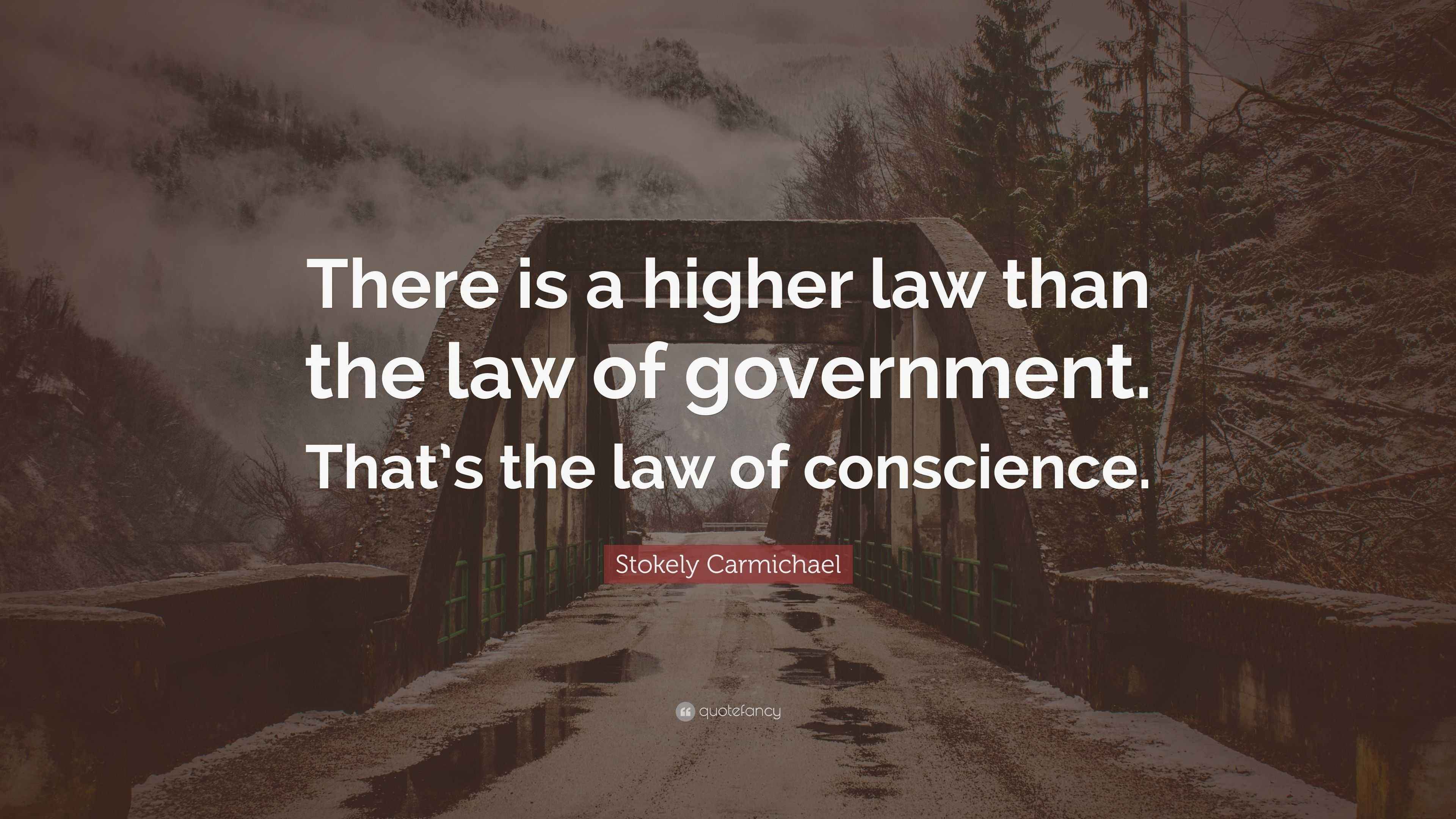 Stokely Carmichael Quote “There is a higher law than the law of government. That’s the law of