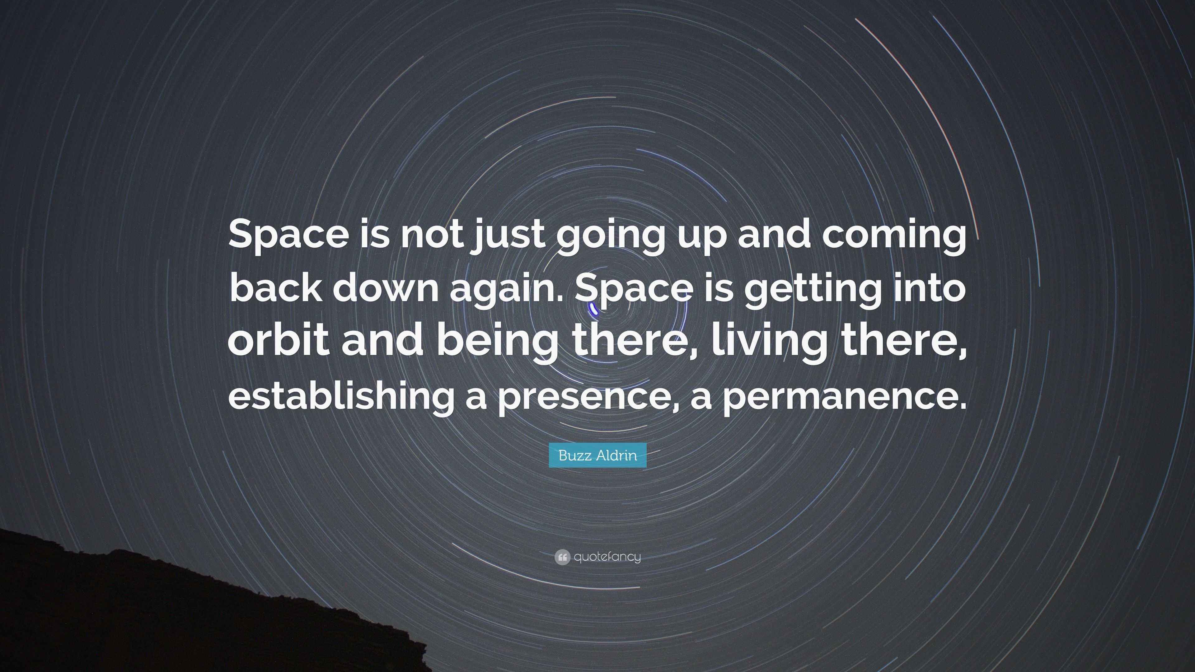 Buzz Aldrin Quote “Space is not just going up and coming back down