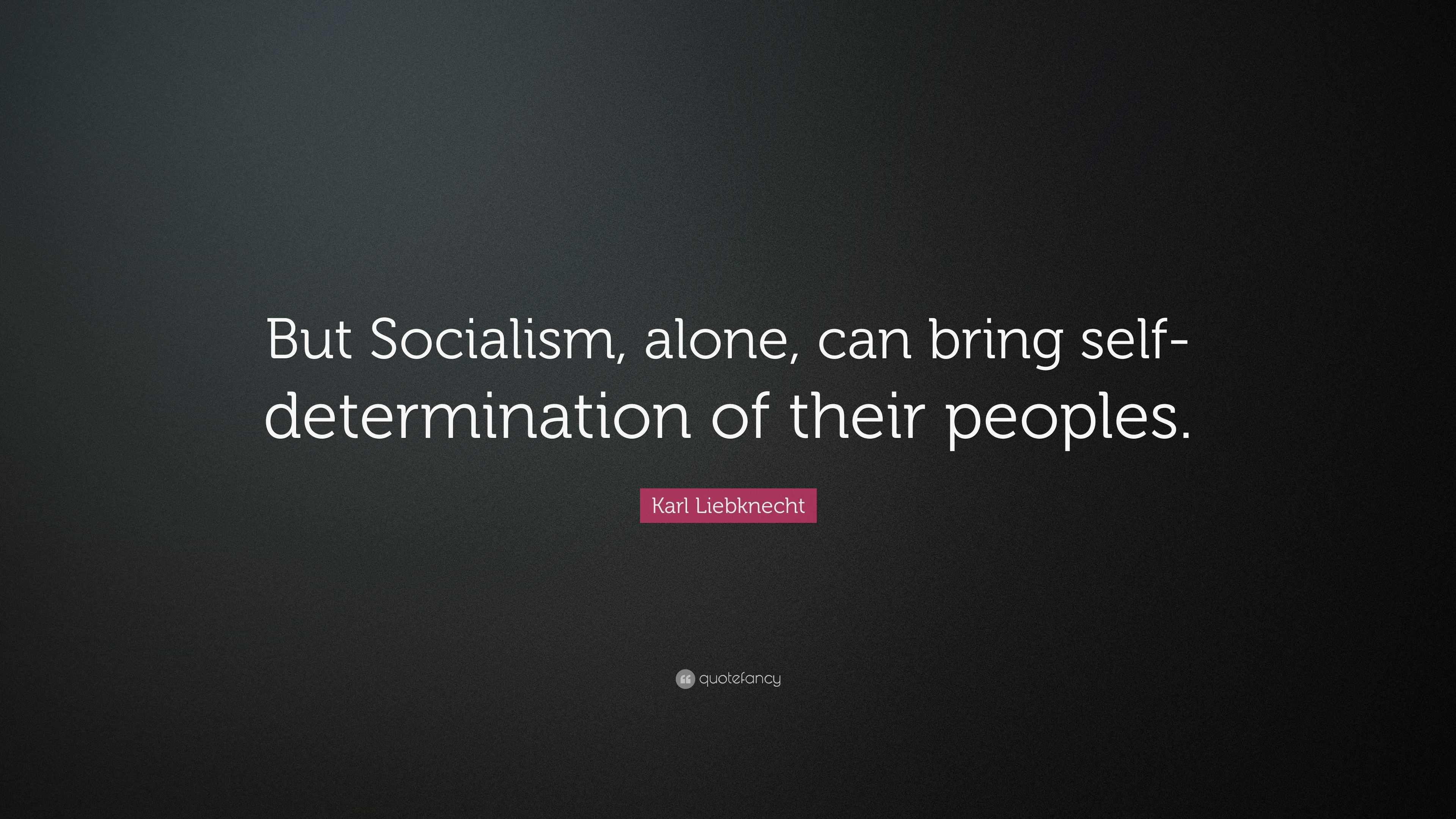 Karl Liebknecht Quote: “but Socialism, Alone, Can Bring Self 