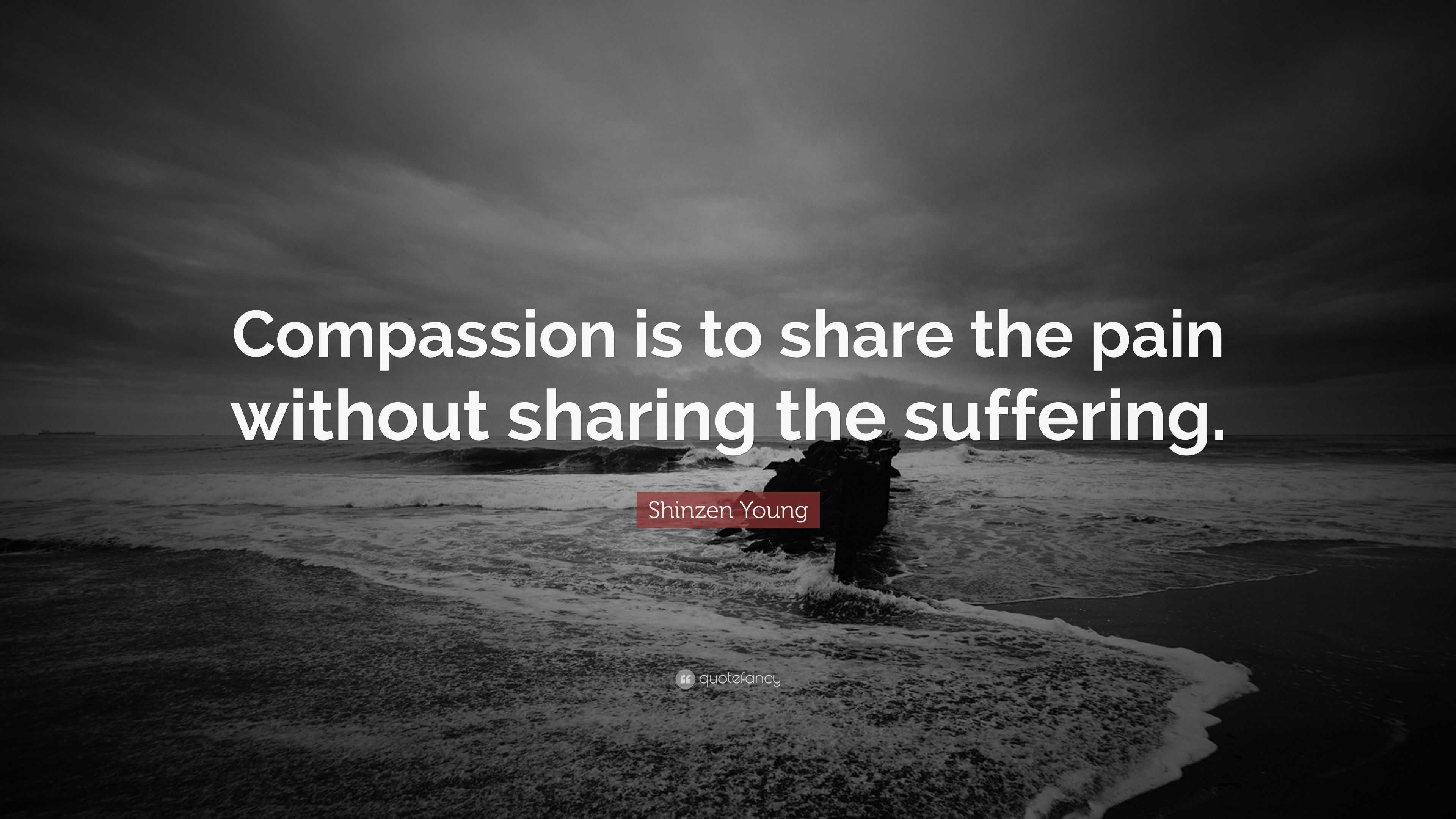 Shinzen Young Quote: “Compassion is to share the pain without sharing ...