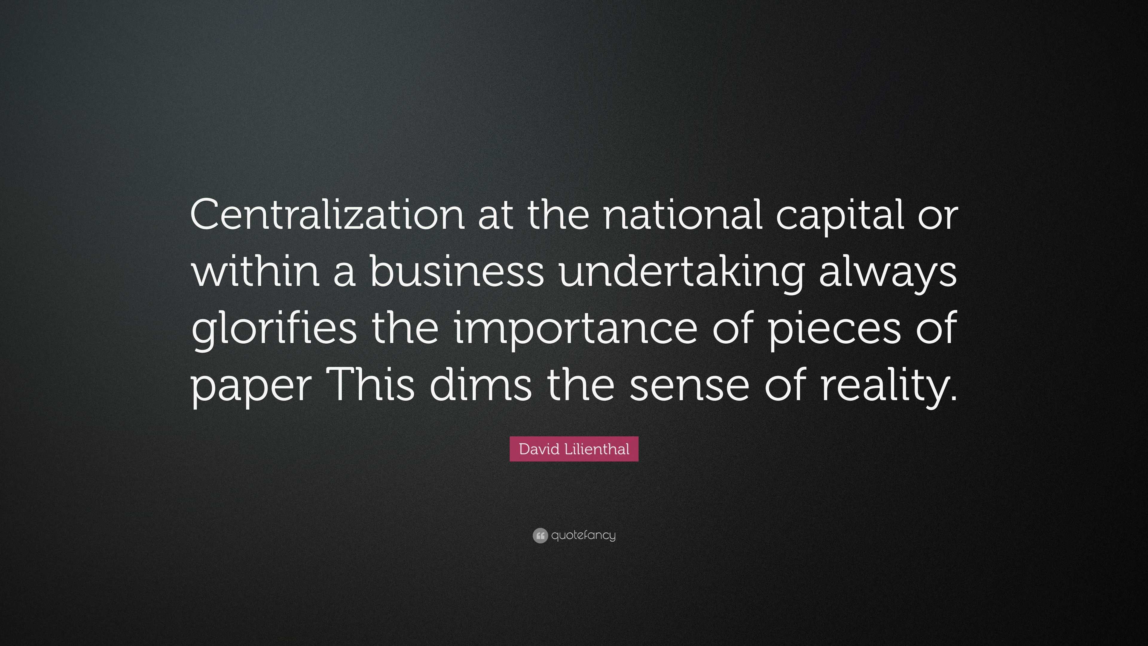 importance of centralization