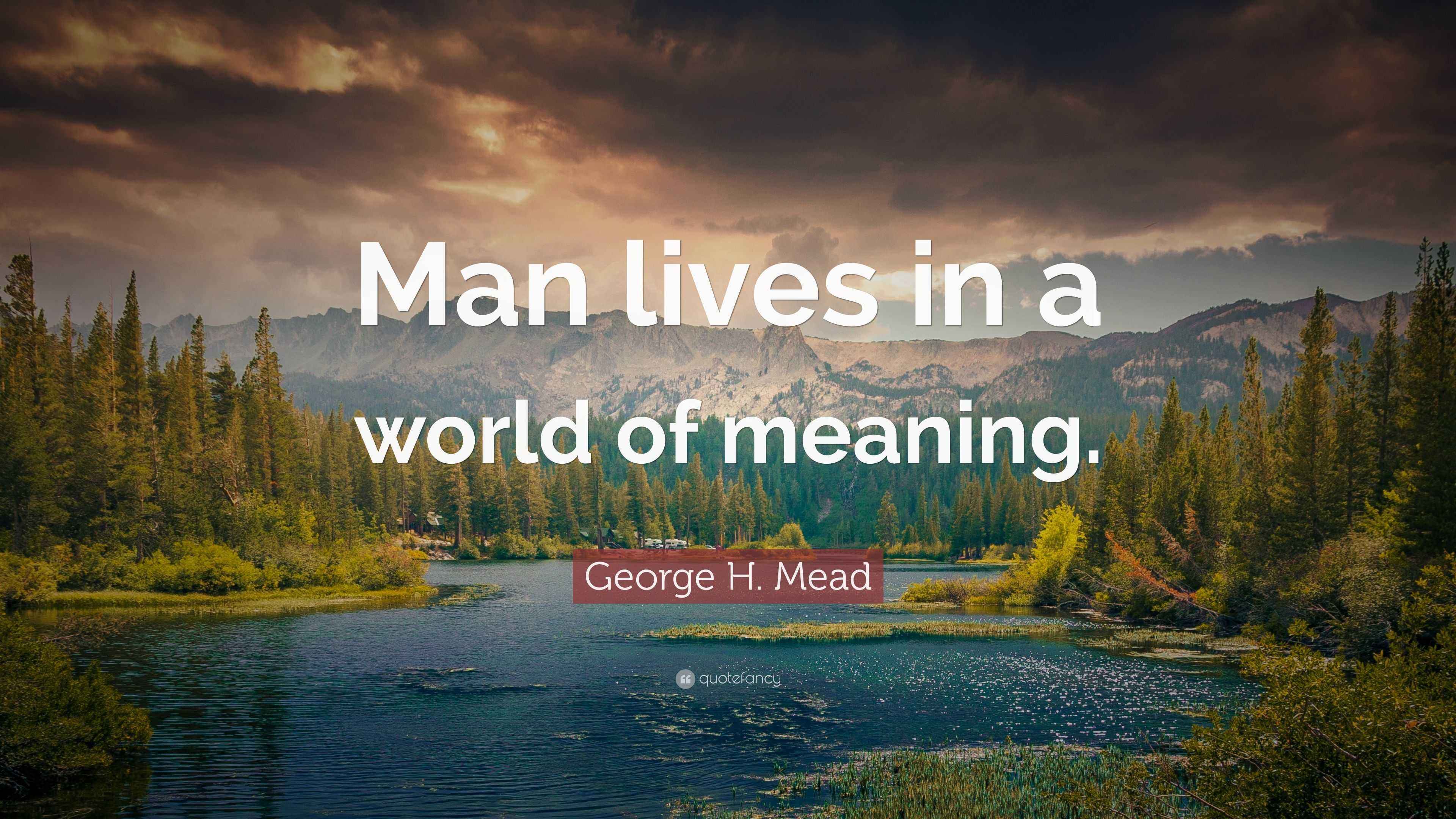 H. Mead Quote “Man lives in a world of meaning.”