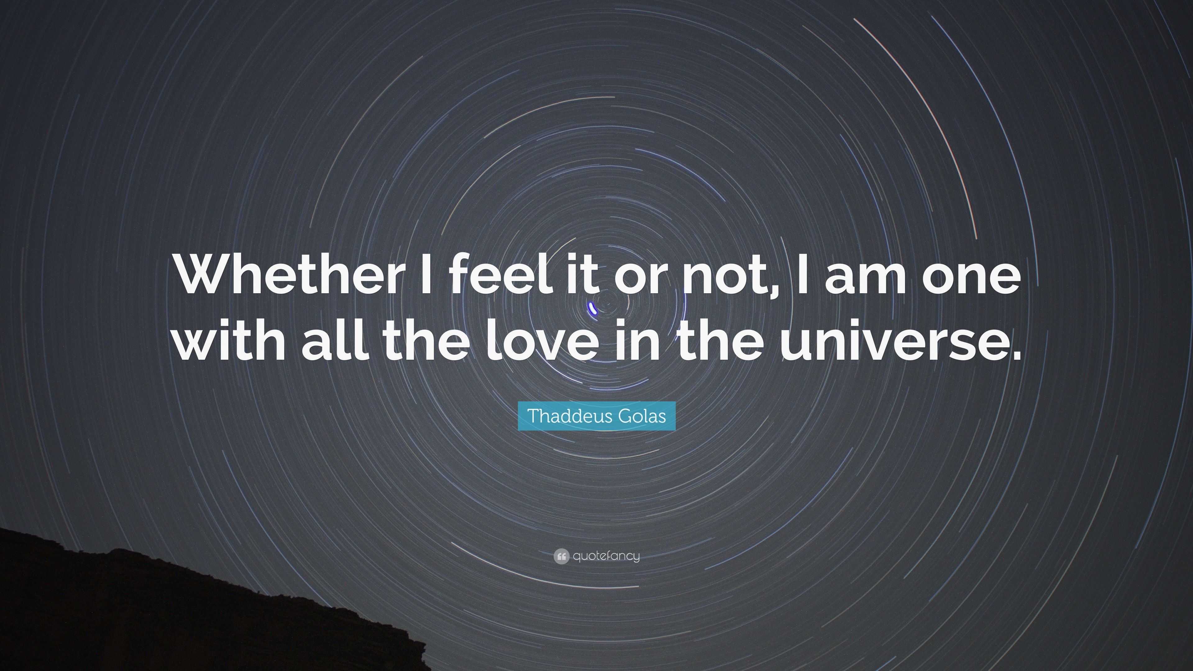 Thaddeus Golas Quote: “Whether I feel it or not, I am one with all the ...