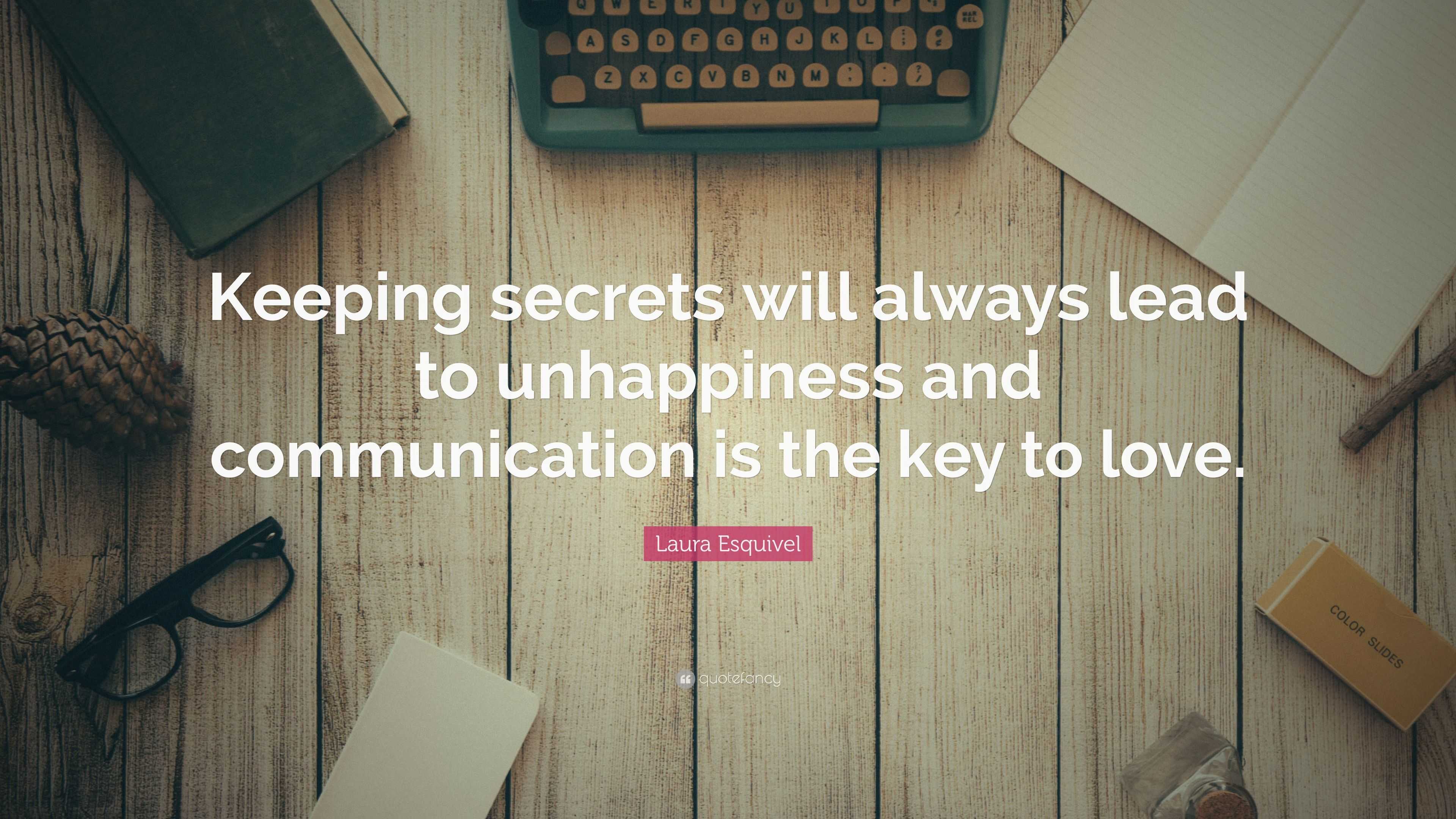 Laura Esquivel Quote: “Keeping Secrets Will Always Lead To Unhappiness ...