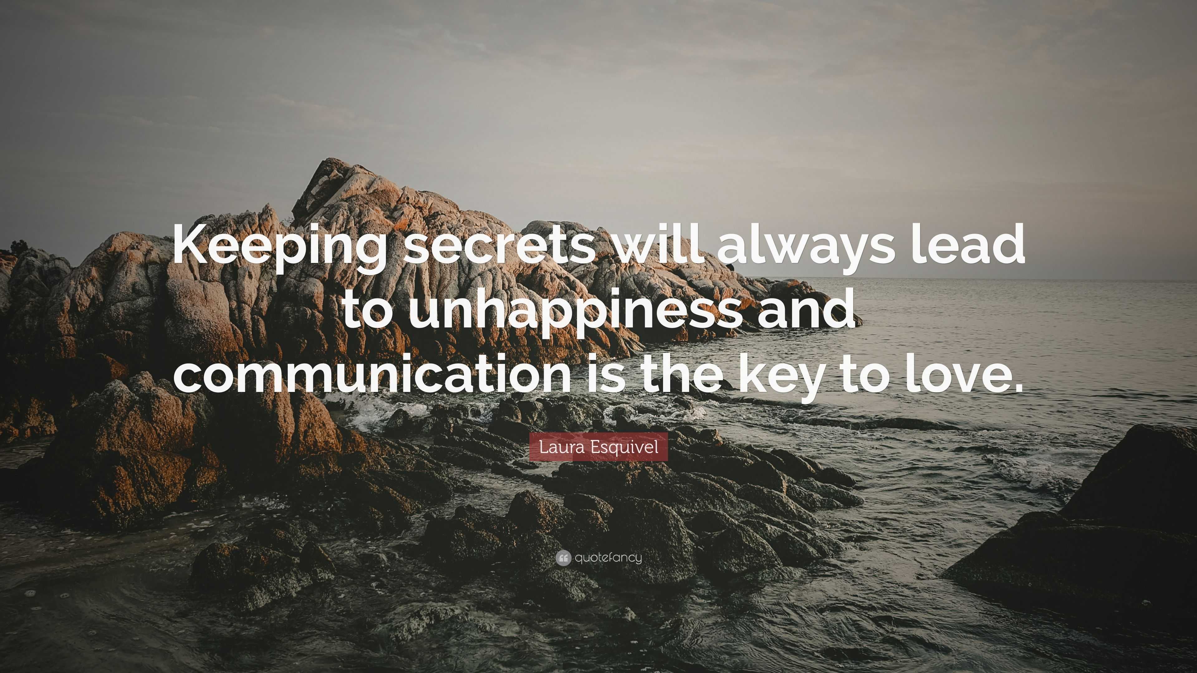 Laura Esquivel Quote: “Keeping Secrets Will Always Lead To Unhappiness ...