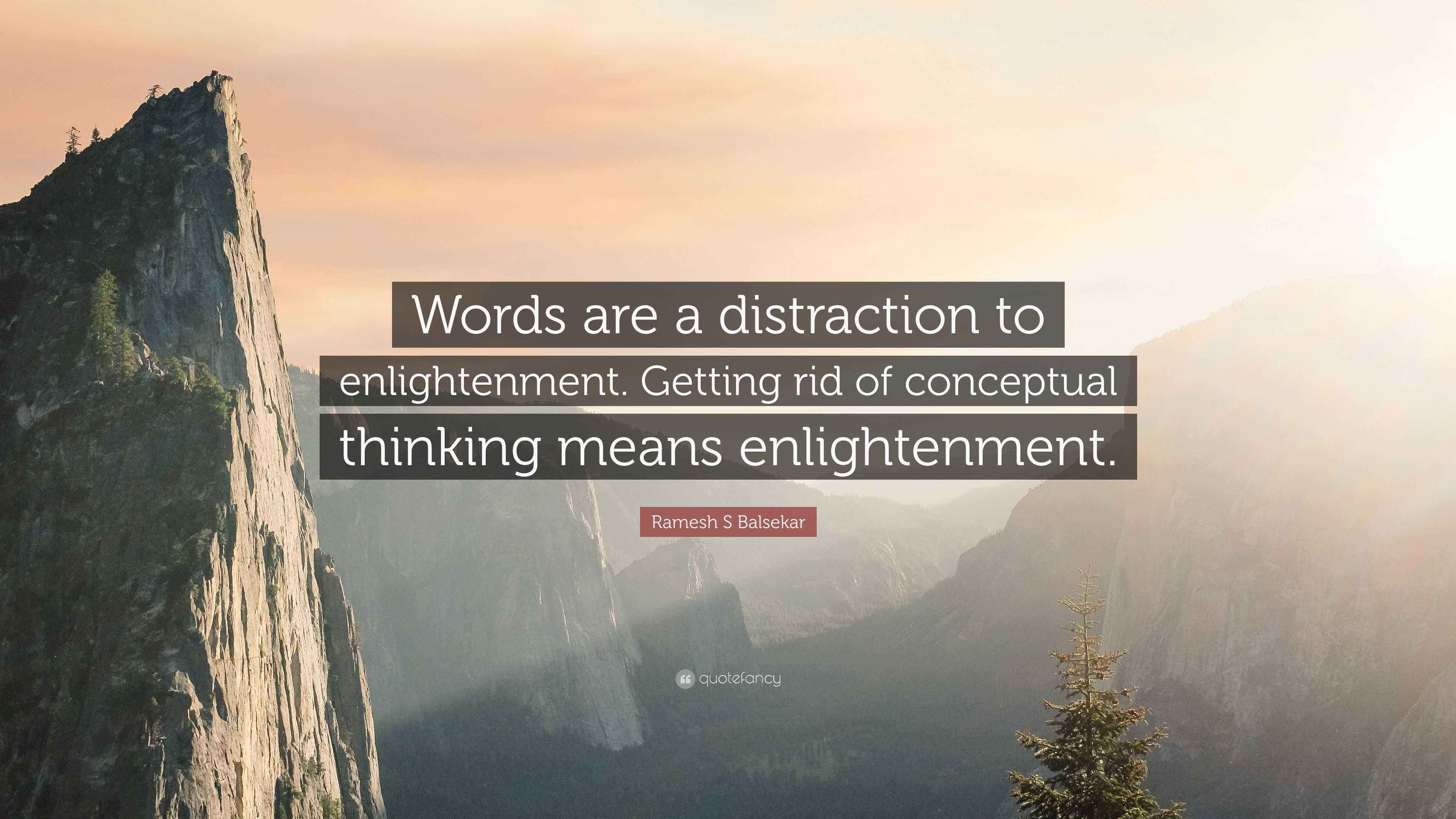 Ramesh S Balsekar Quote “Words are a distraction to enlightenment. Getting rid of conceptual