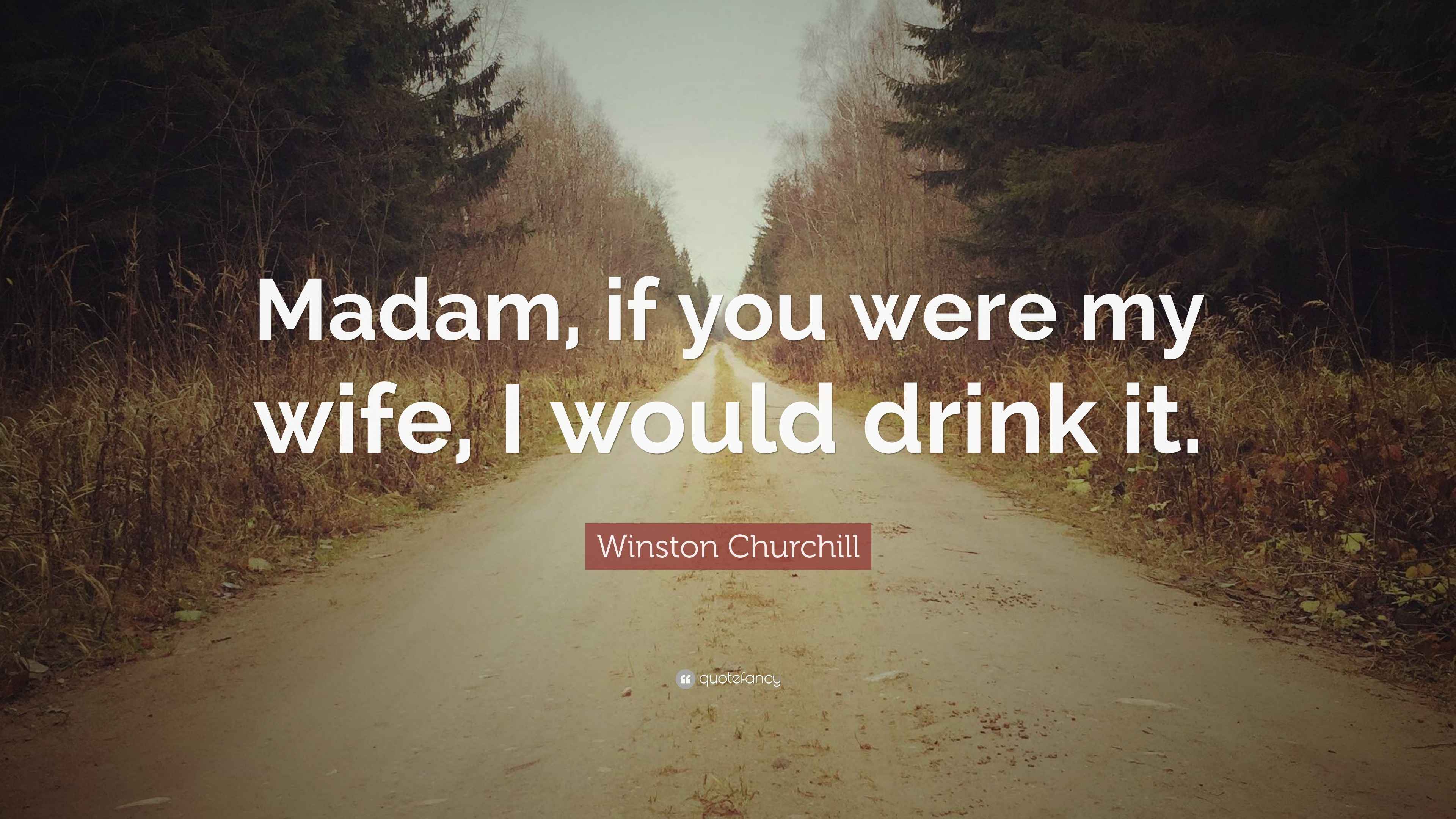 Winston Churchill Quote “Madam, if you were my wife, I would drink it.”