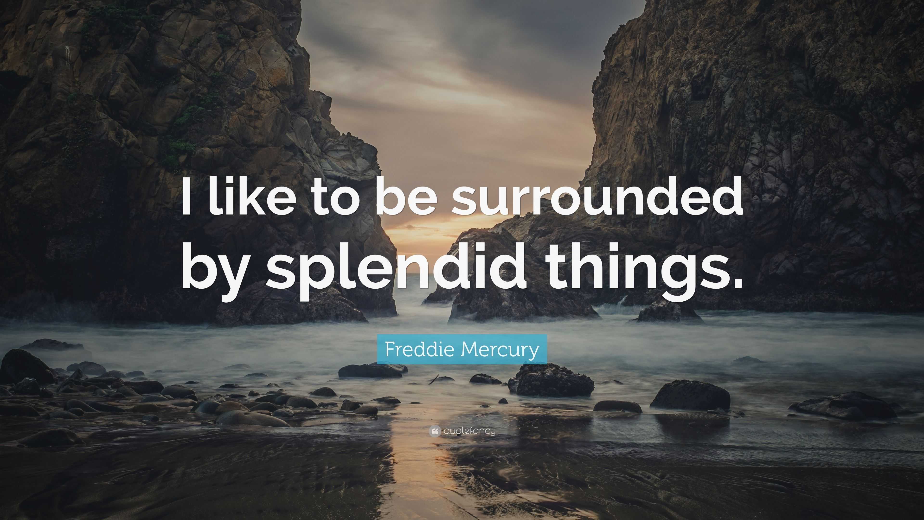 Freddie Mercury Quote I Like To Be Surrounded By Splendid Things 7 Wallpapers Quotefancy