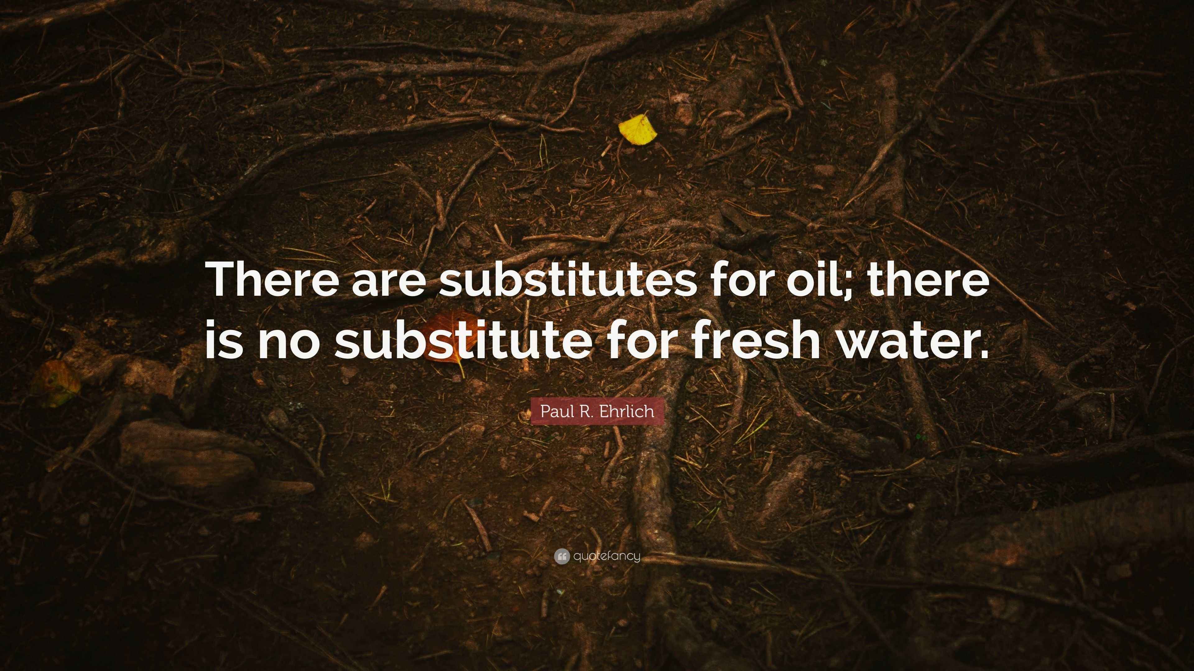 Paul R. Ehrlich Quote “There are substitutes for oil; there is no