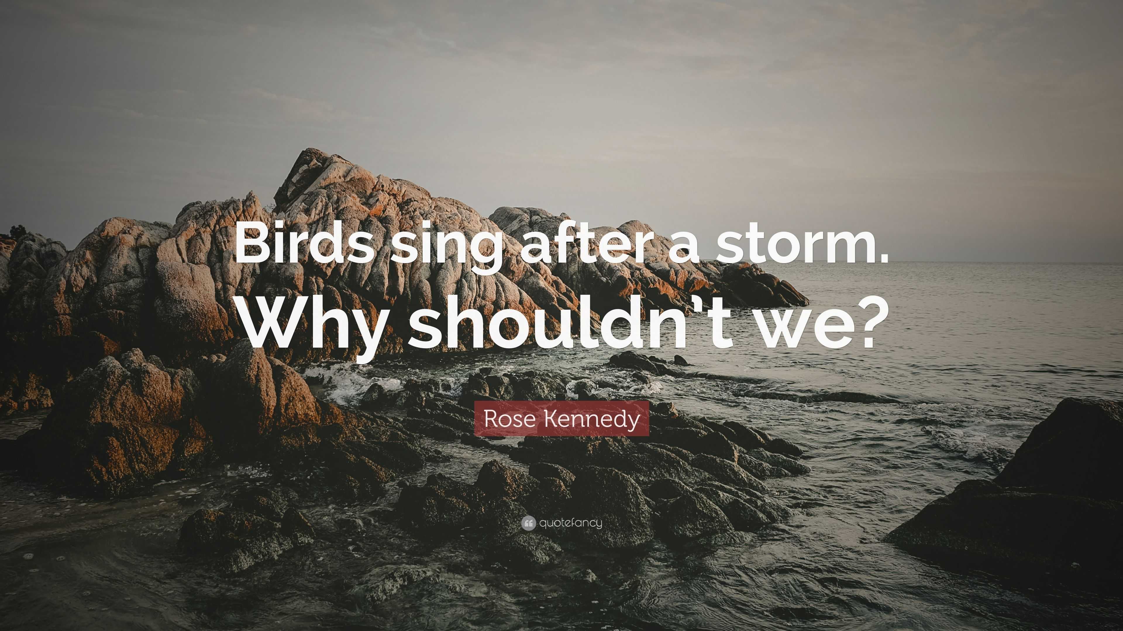 Rose Kennedy Quote “Birds sing after a storm. Why shouldn’t we?”