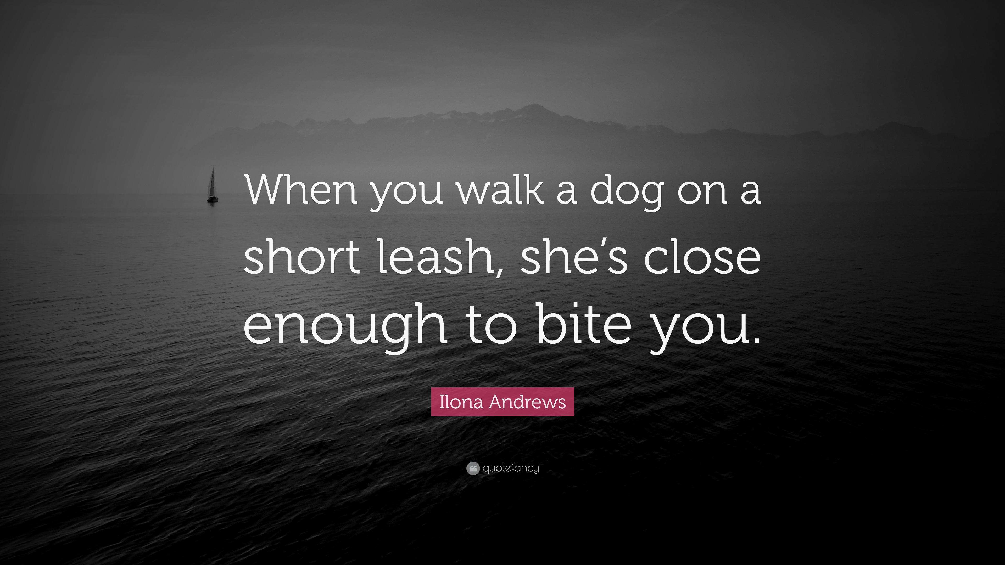 Ilona Andrews Quote “When you walk a dog on a short leash, she’s close