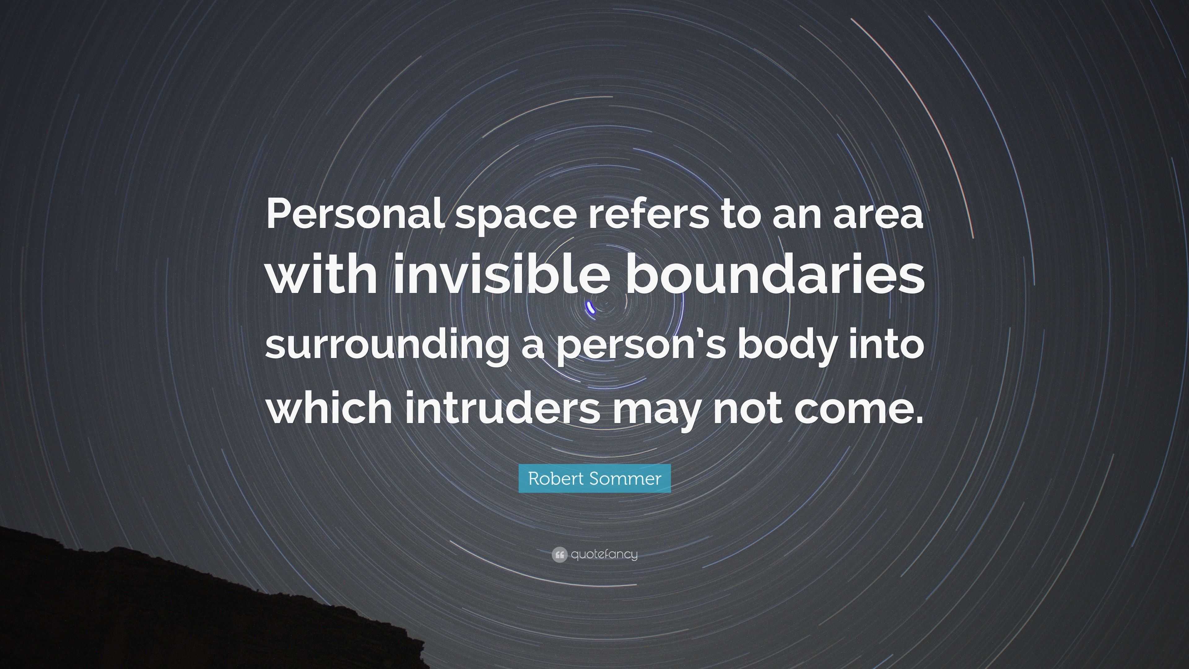 Robert Sommer Quote: “Personal space refers to an area with invisible