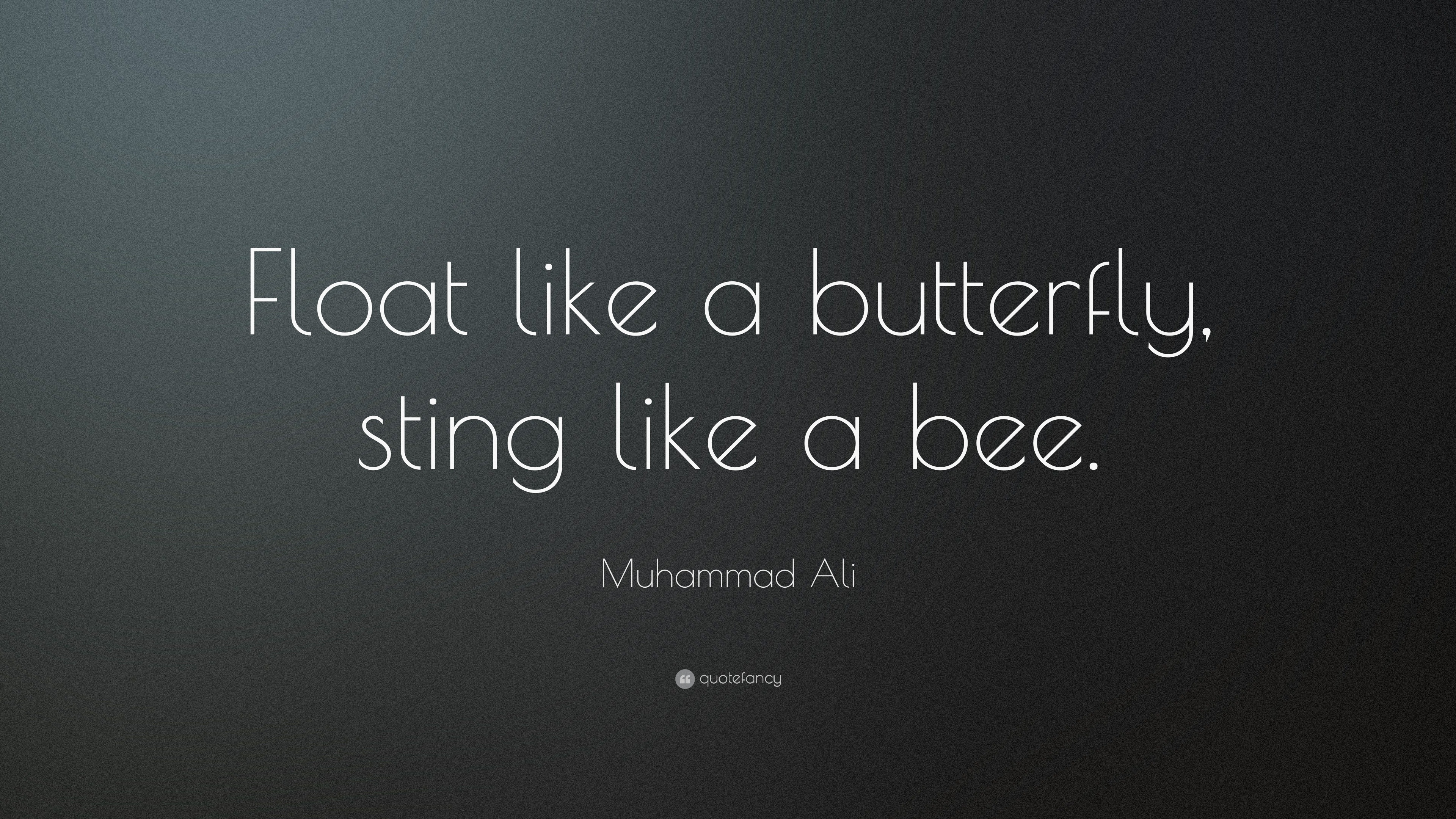 Muhammad Ali Quote Float Like A Butterfly Sting Like A Bee