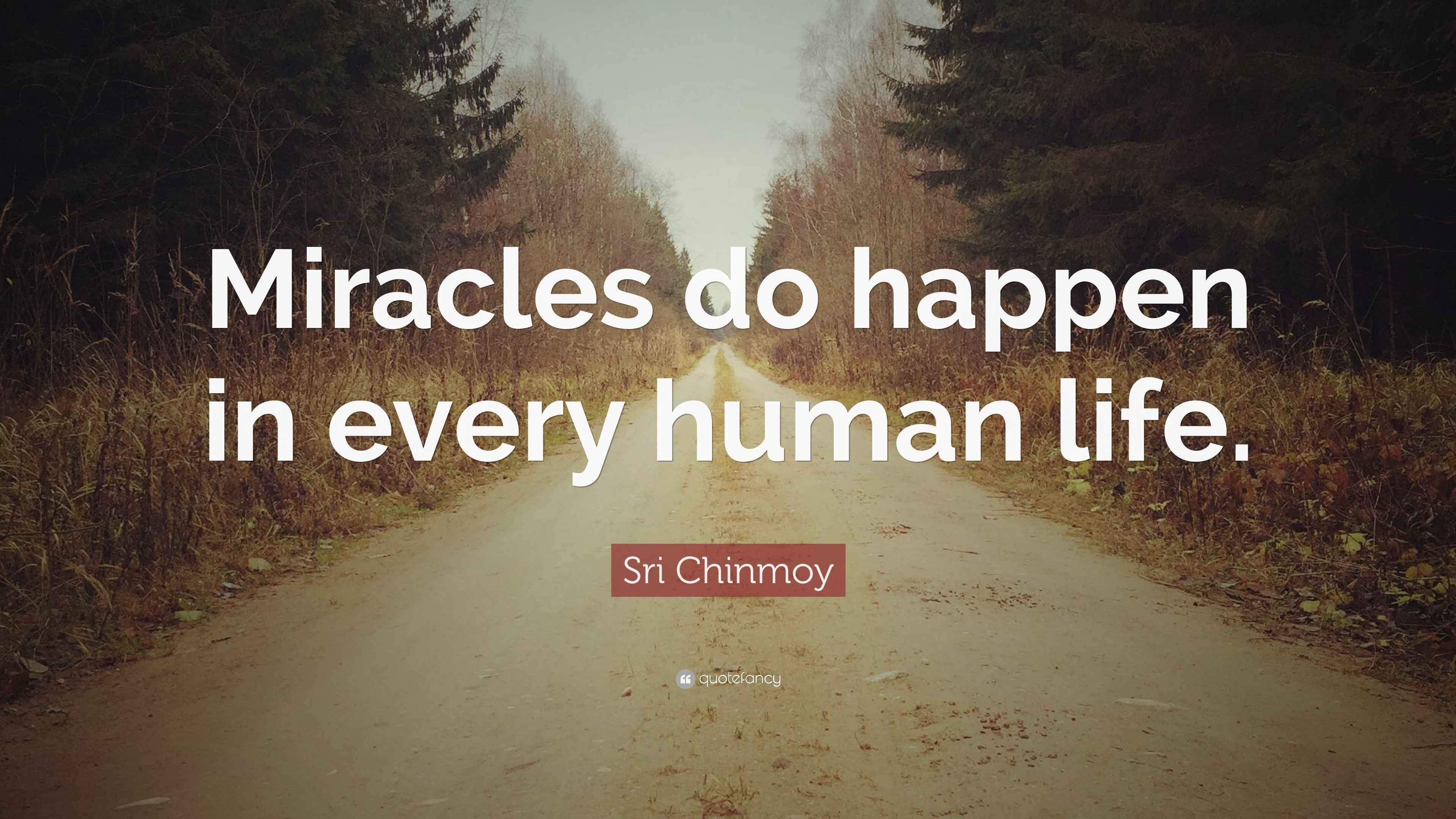 Sri Chinmoy Quote “Miracles do happen in every human life.”