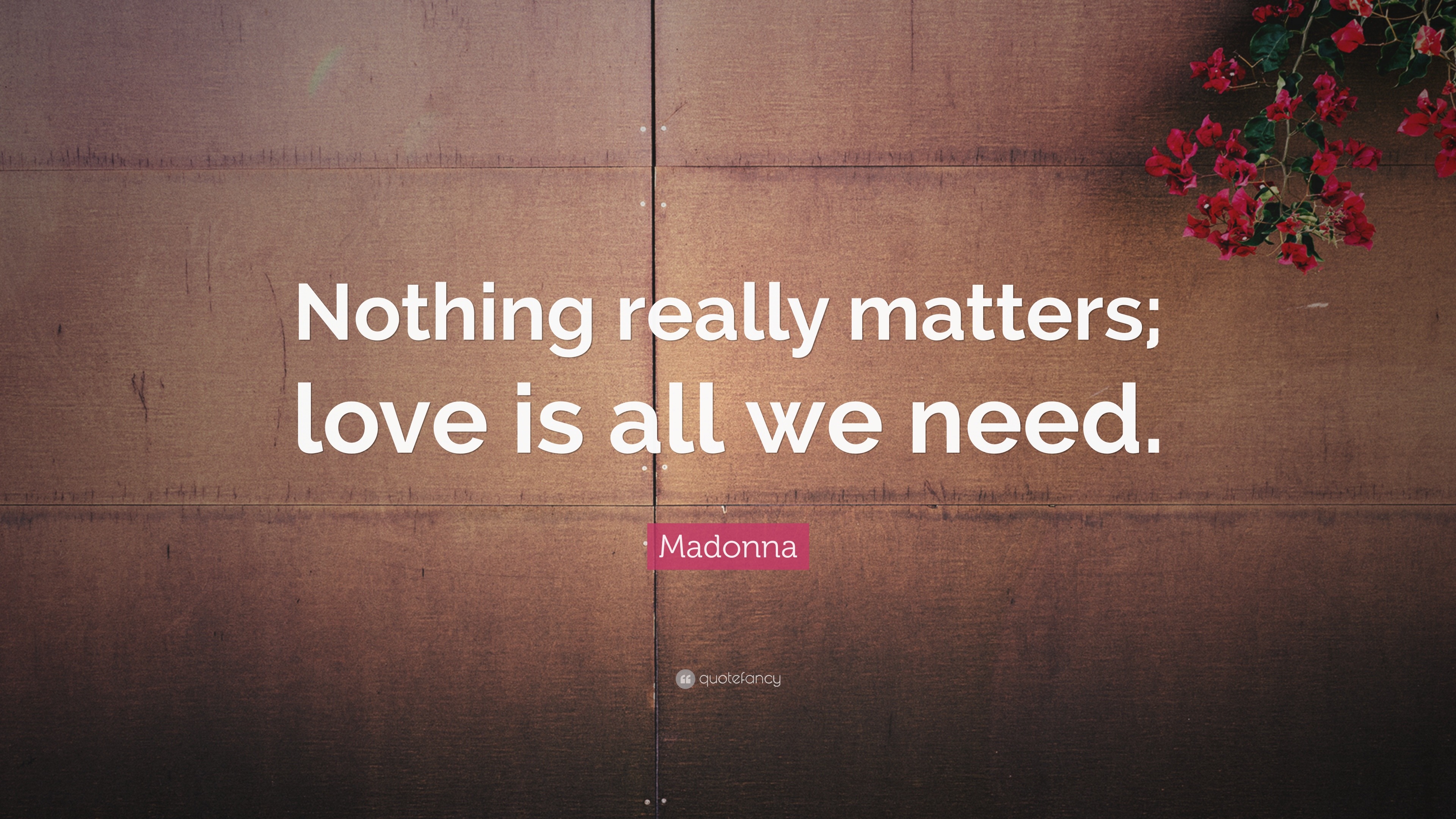 Madonna Quote “Nothing really matters love is all we need ”