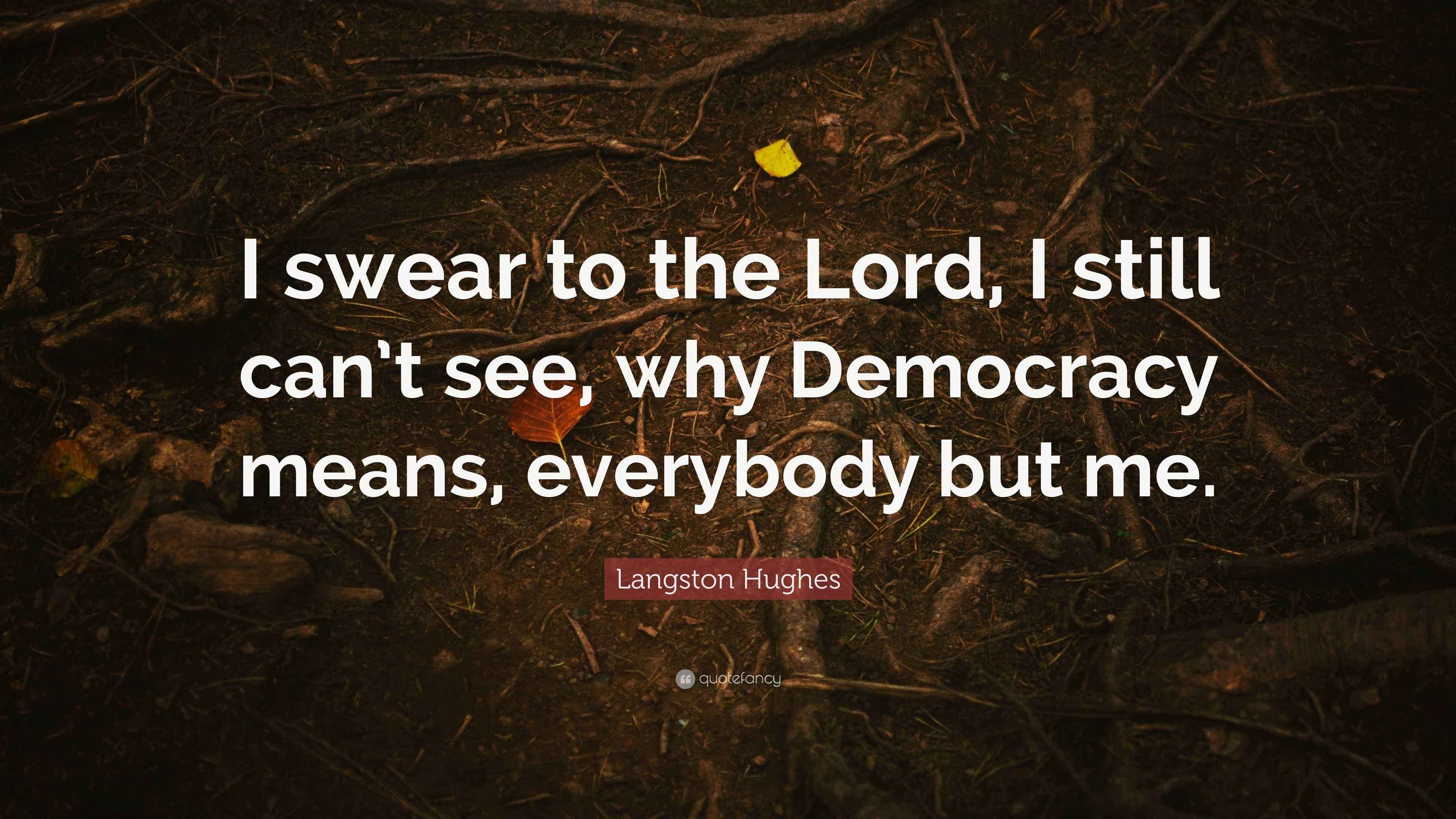 Langston Hughes Quote “I swear to the Lord, I still can’t see, why