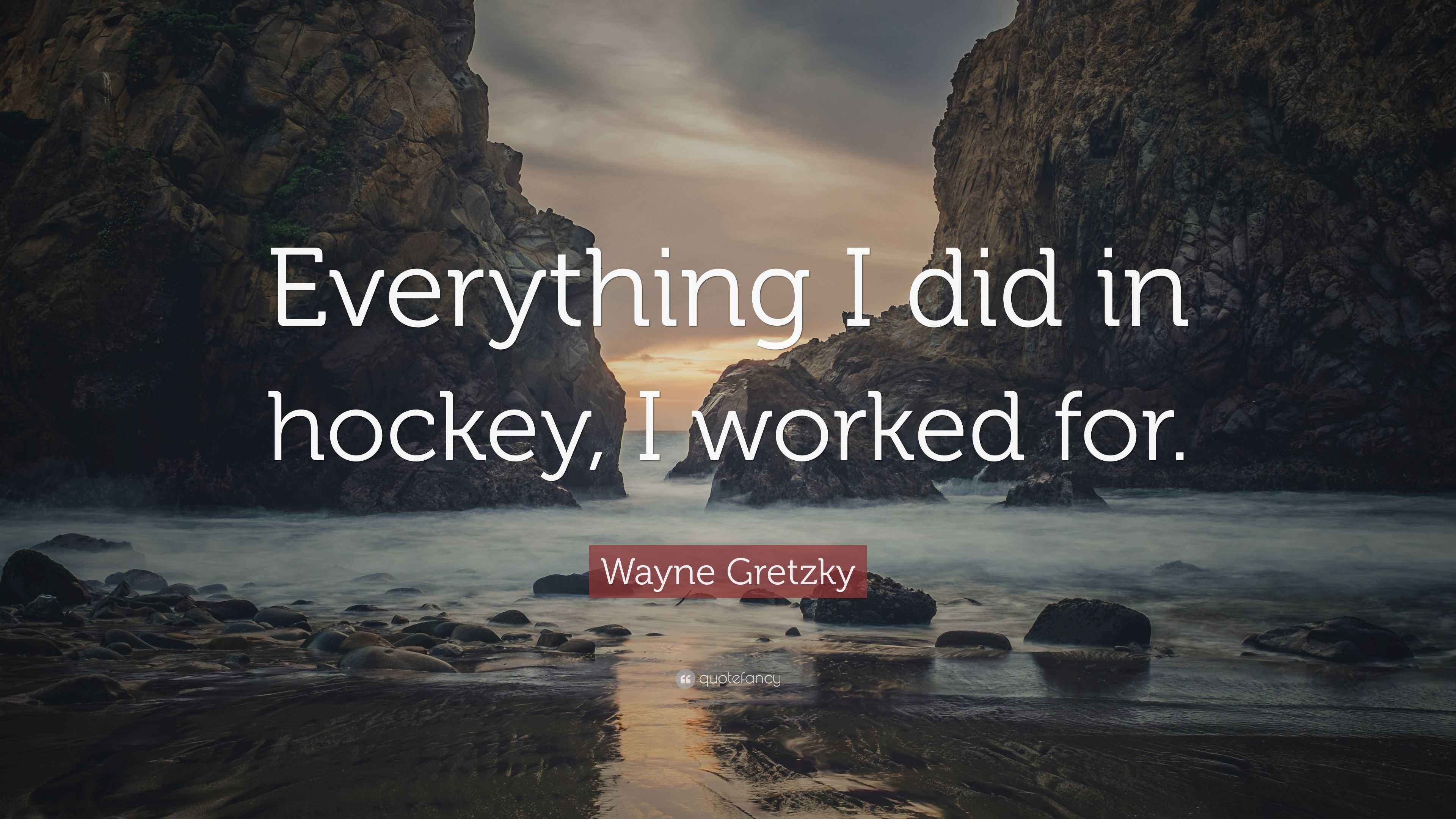 Wayne Gretzky Quote “Everything I did in hockey, I worked for.”