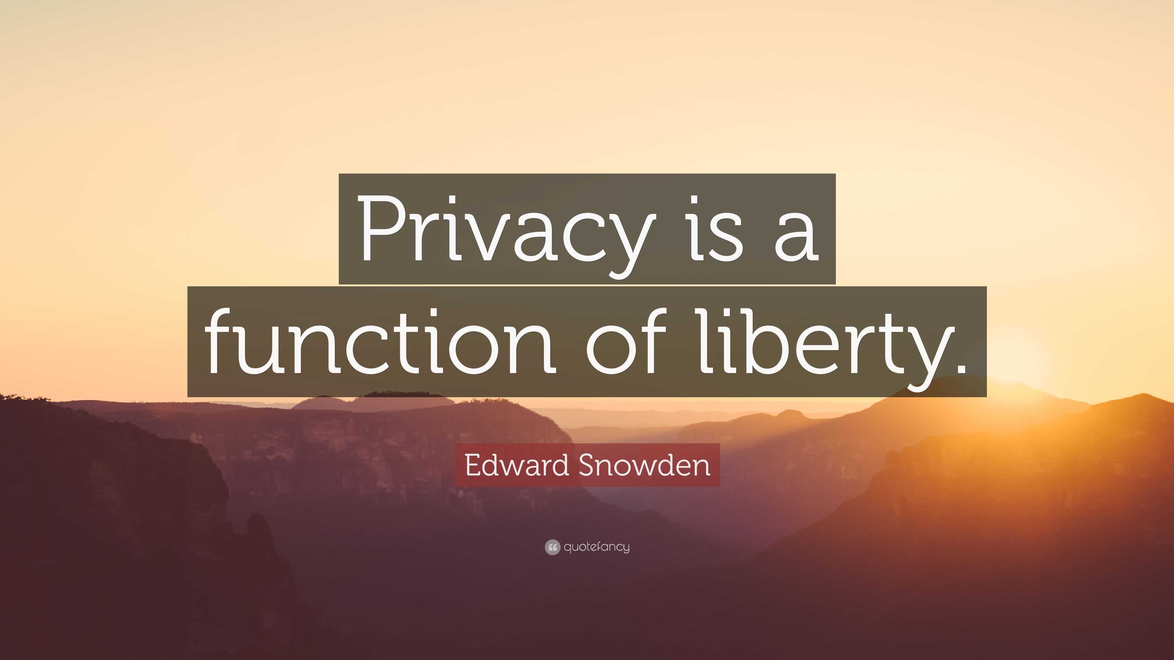 Edward Snowden Quote “privacy Is A Function Of Liberty ”