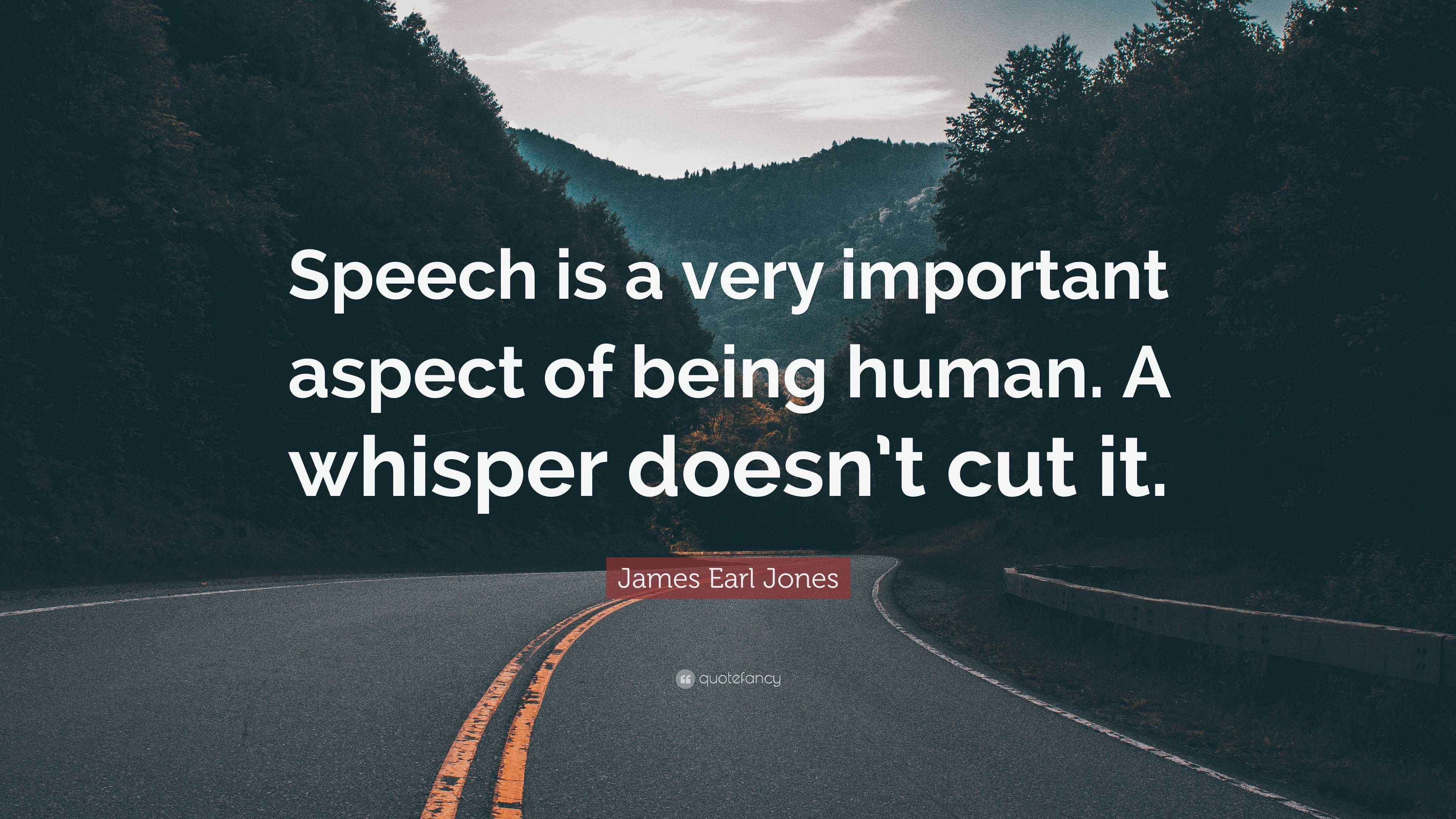 James Earl Jones Quote: “Speech is a very important aspect of being