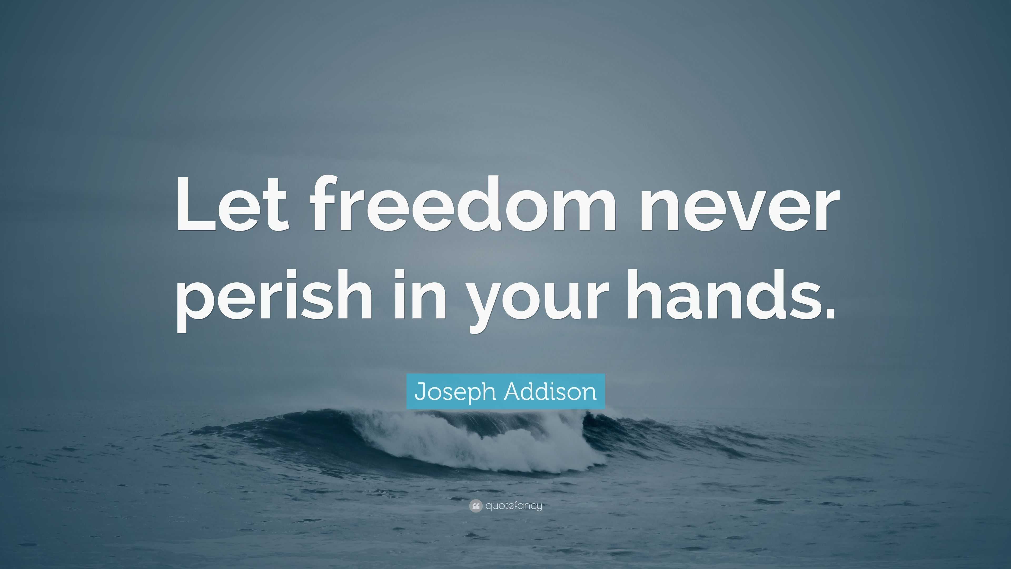 Joseph Addison Quote: “Let freedom never perish in your hands.”