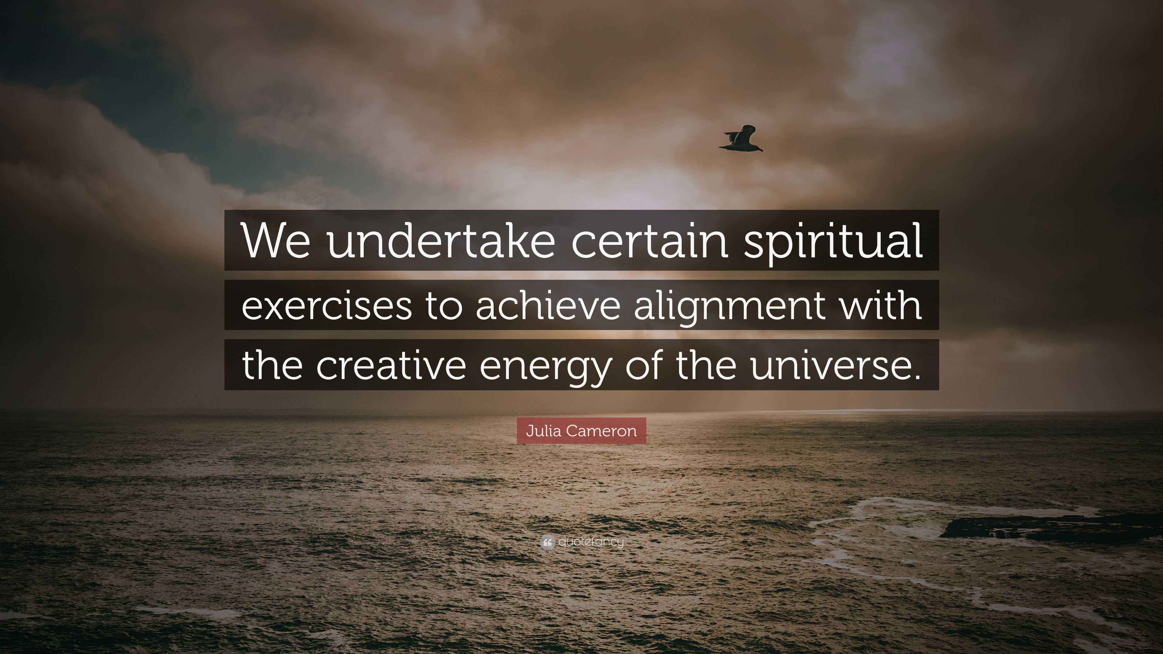 Julia Cameron Quote “We undertake certain spiritual exercises to