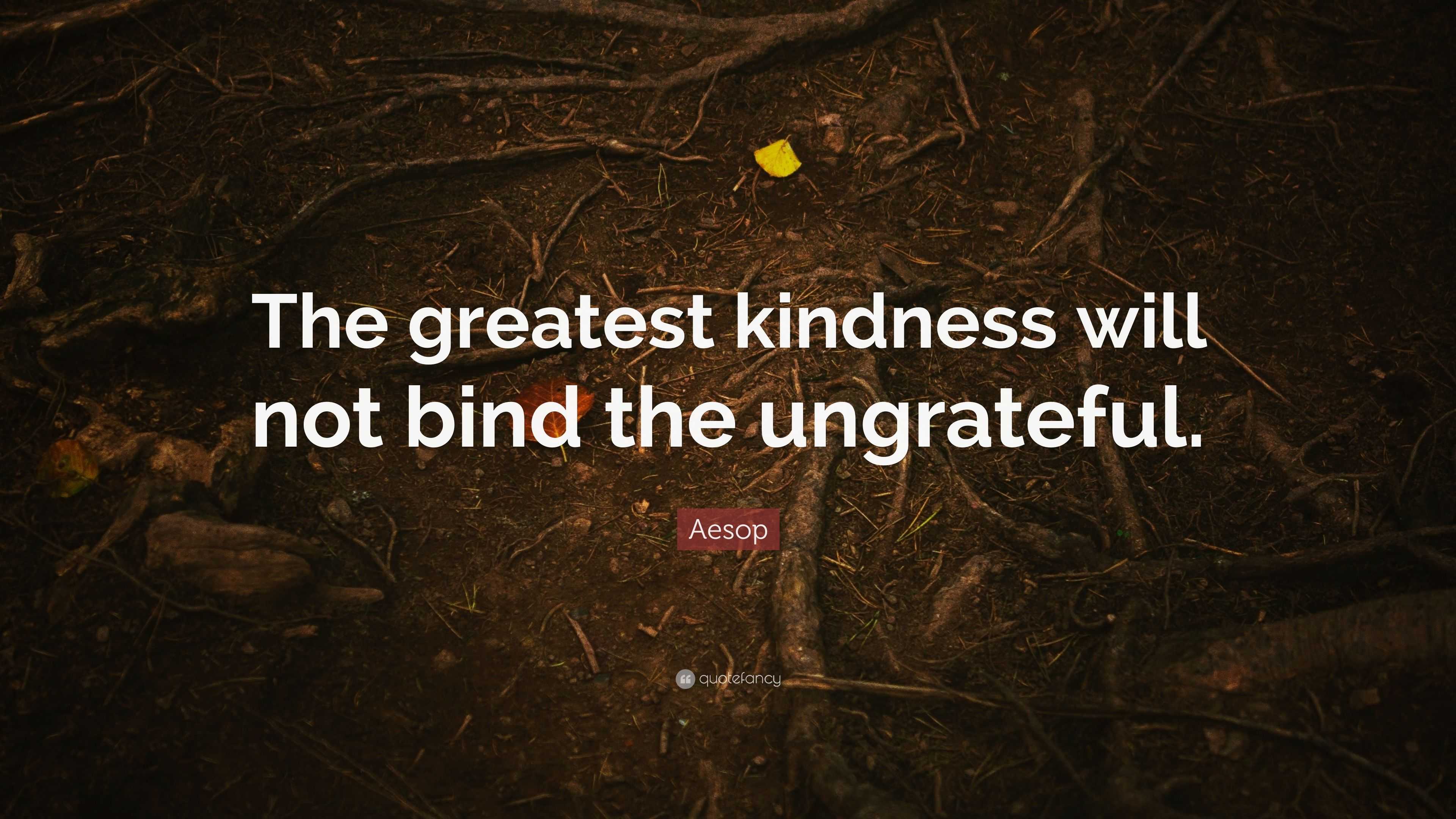 Aesop Quote “The greatest kindness will not bind the ungrateful.”