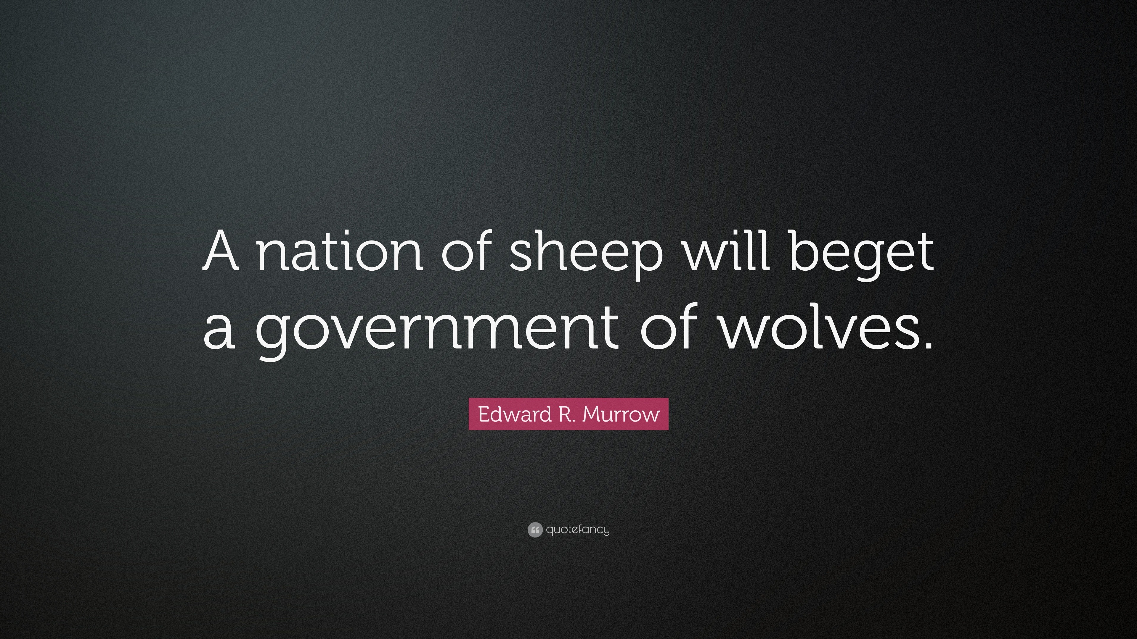Edward R. Murrow Quote “A nation of sheep will beget a government of