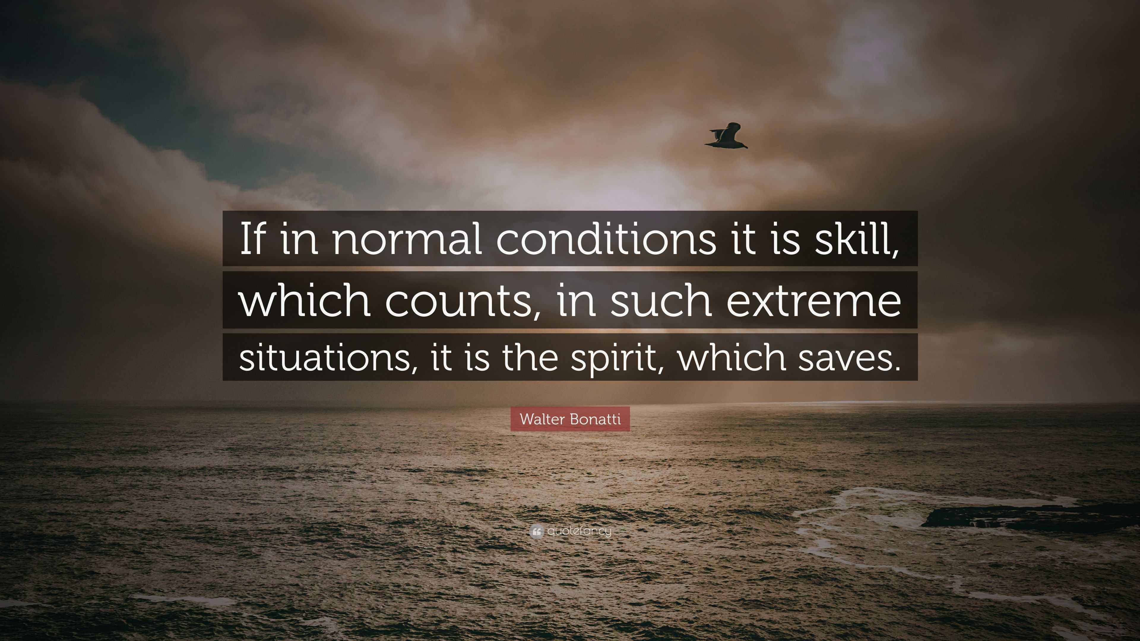 Walter Bonatti Quote: “If in normal conditions it is skill, which ...