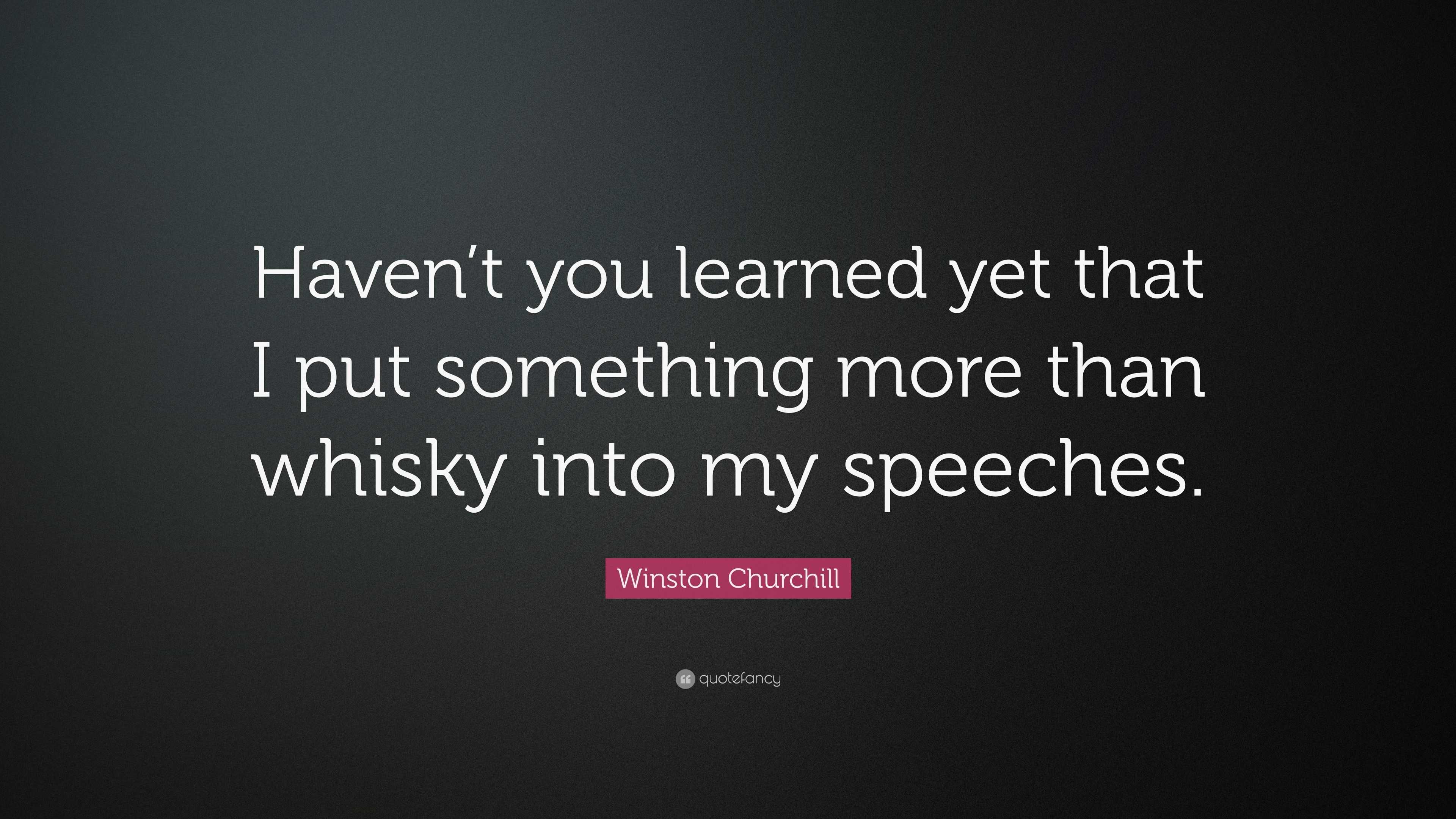 Winston Churchill Quote: “Haven’t you learned yet that I put something ...