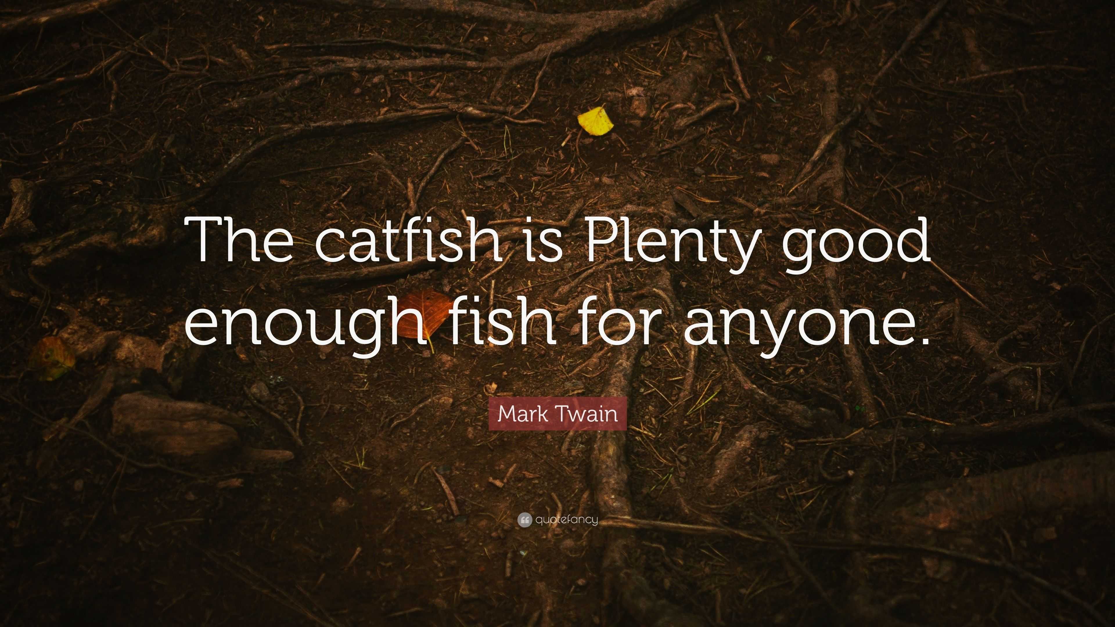 Mark Twain Quote “The catfish is Plenty good enough fish for anyone.”