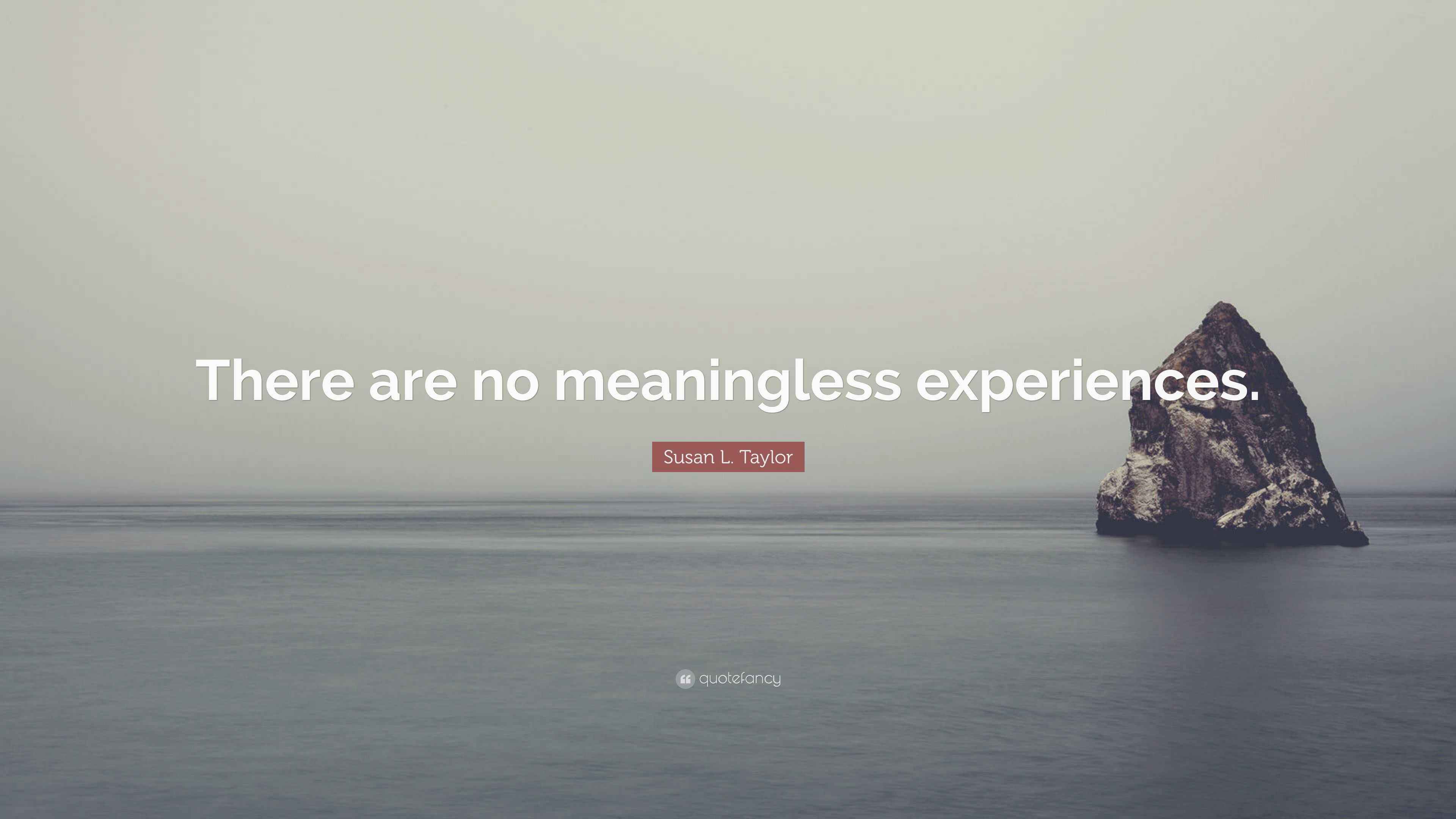 Susan L Taylor Quote There Are No Meaningless Experiences