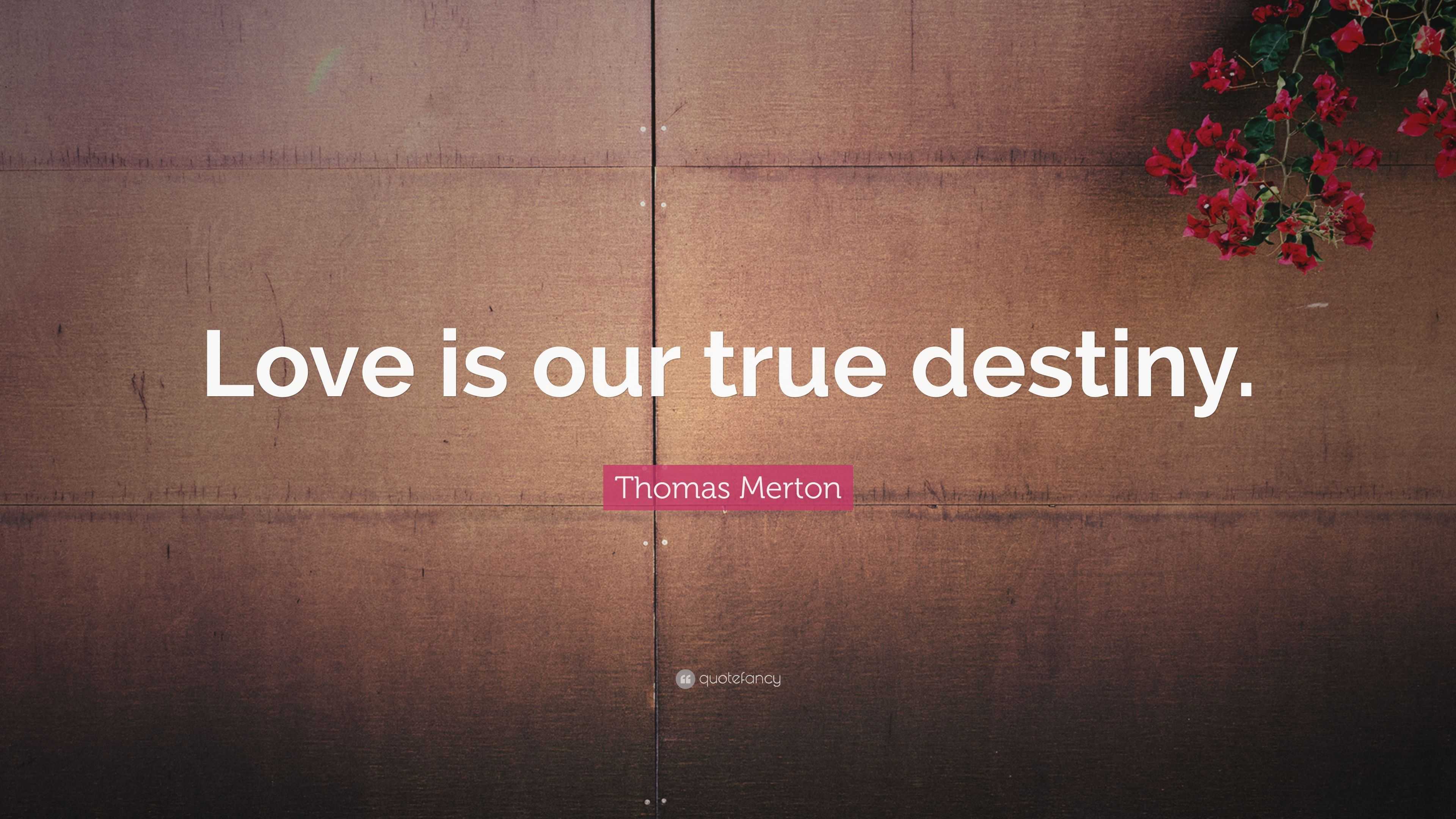 Thomas Merton Quote: “Love is our true destiny.”