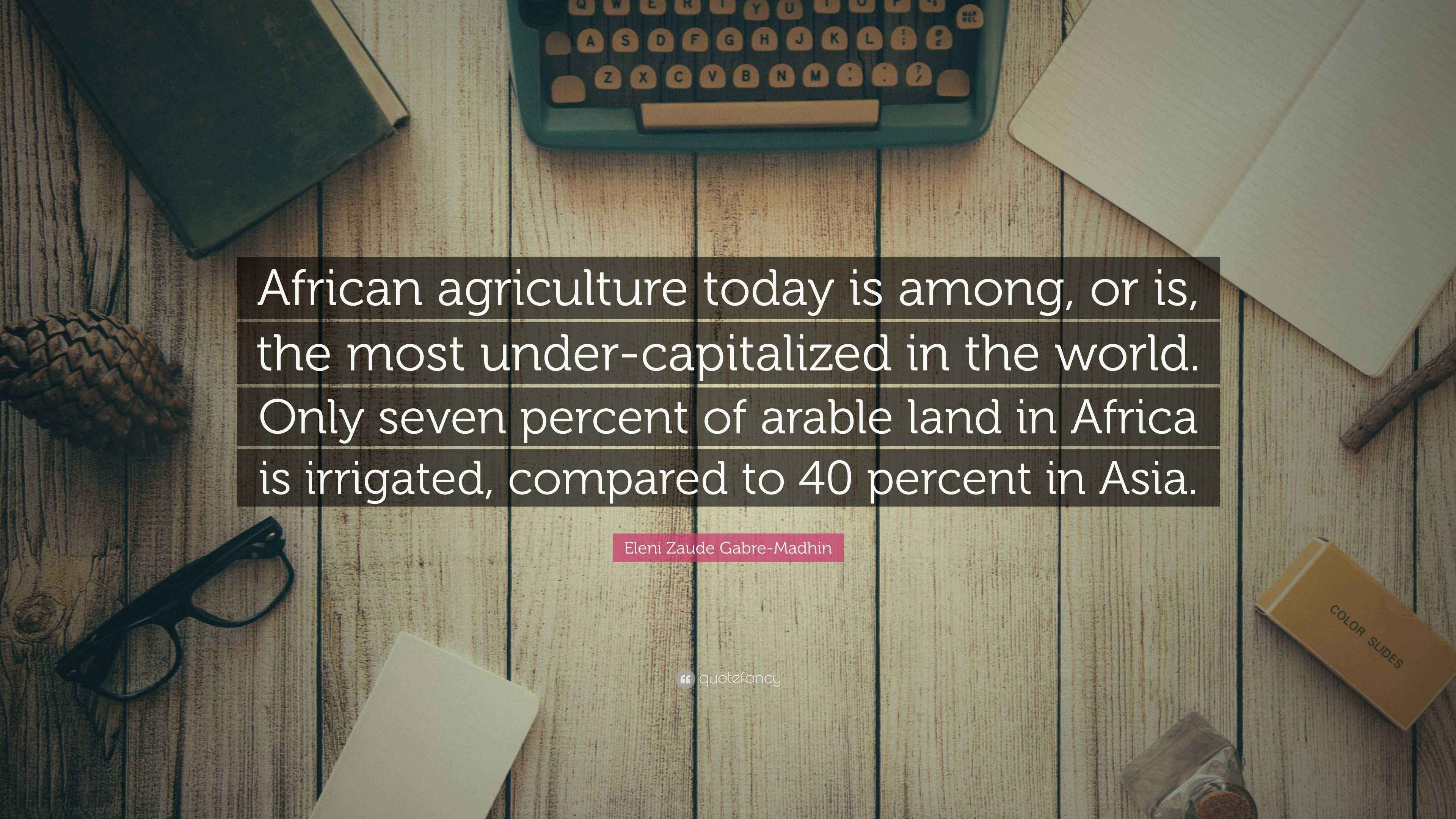 Eleni Zaude GabreMadhin Quote “African agriculture today is among, or