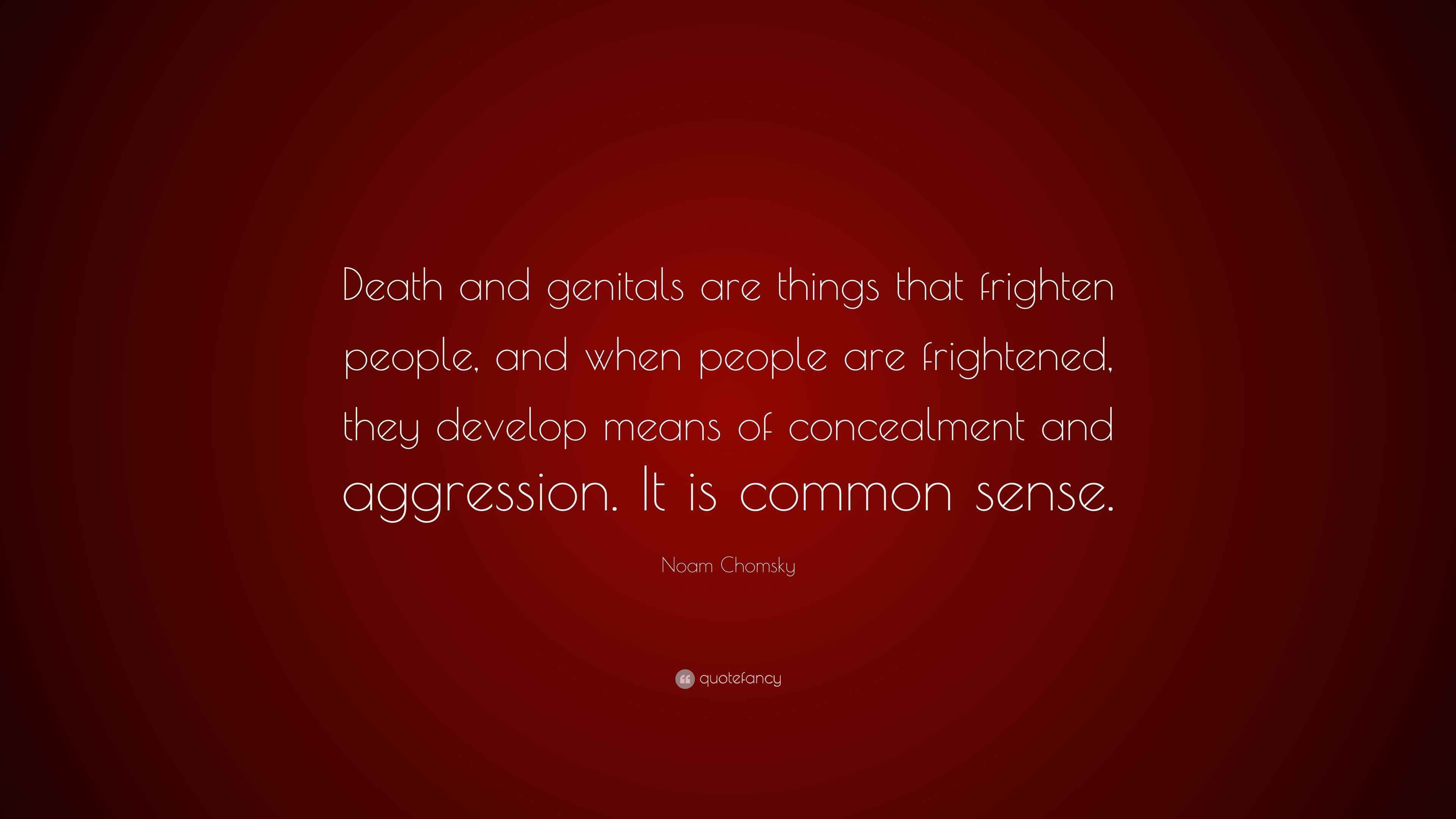 Noam Chomsky Quote “Death and genitals are things that frighten people