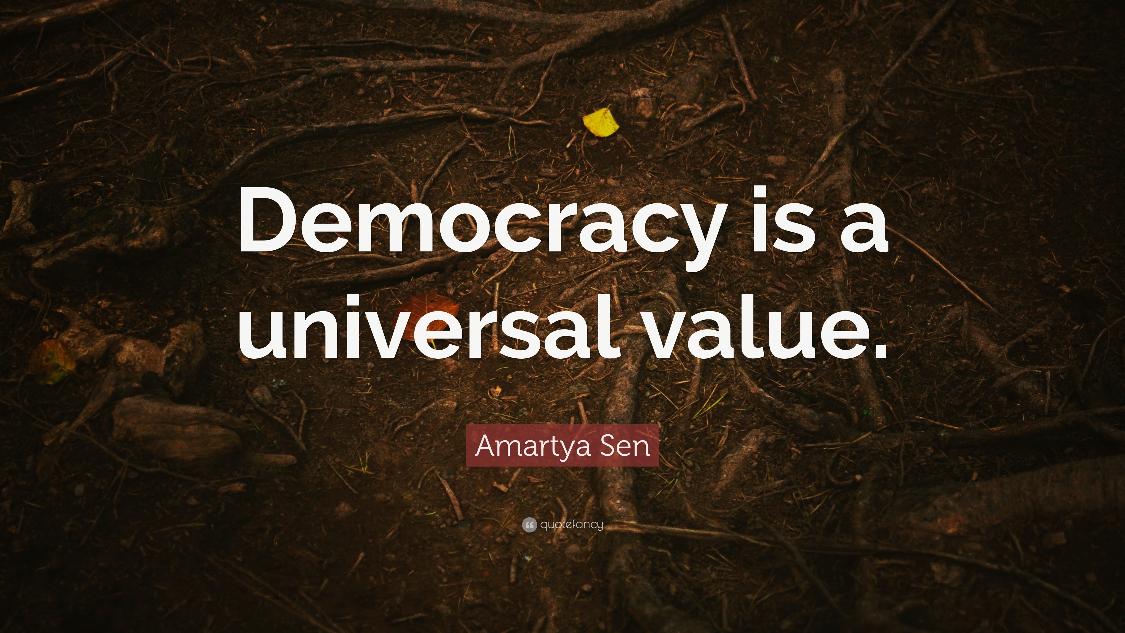 Amartya Sen Quote “Democracy is a universal value.”