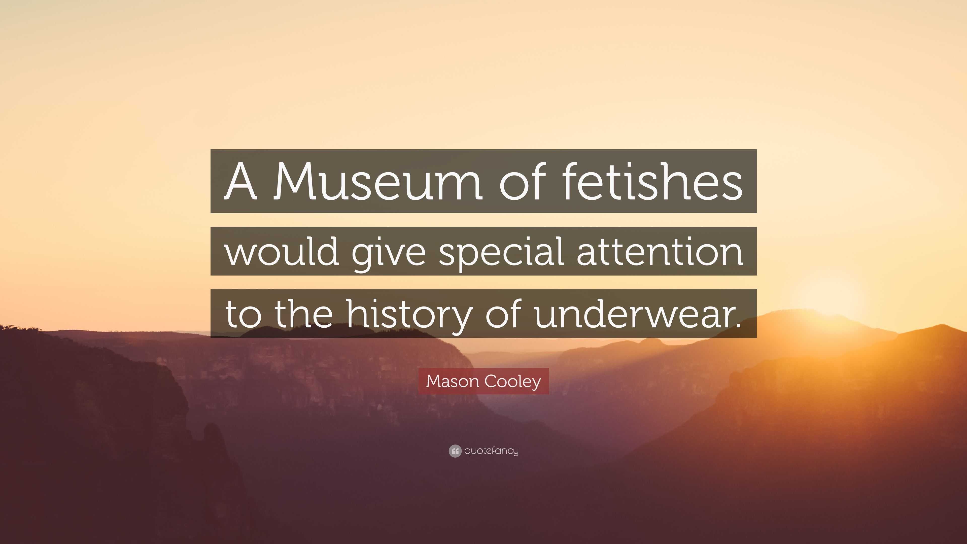 Mason Cooley Quote: “A Museum of fetishes would give special