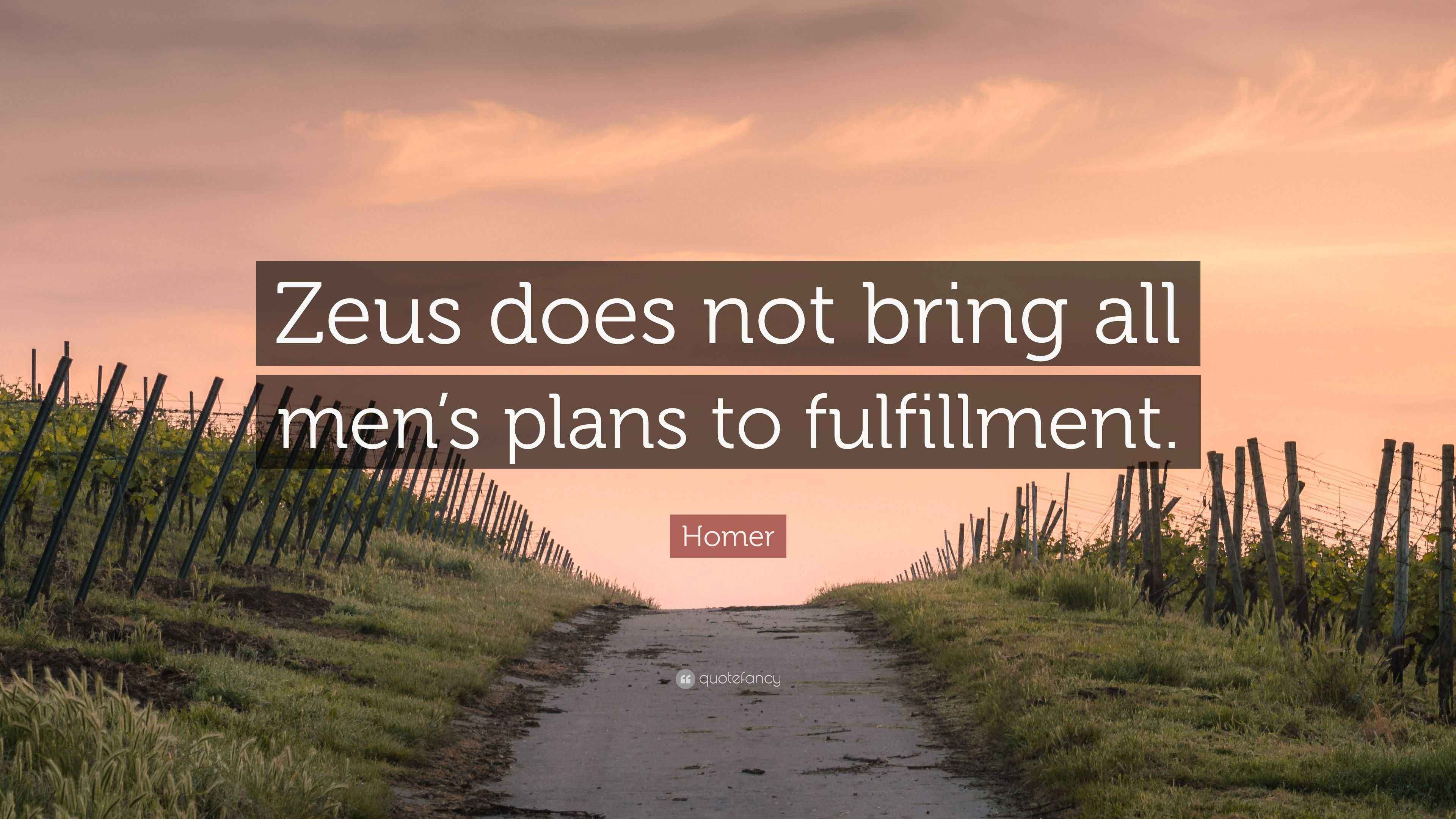 Homer Quote “Zeus does not bring all men’s plans to fulfillment.”