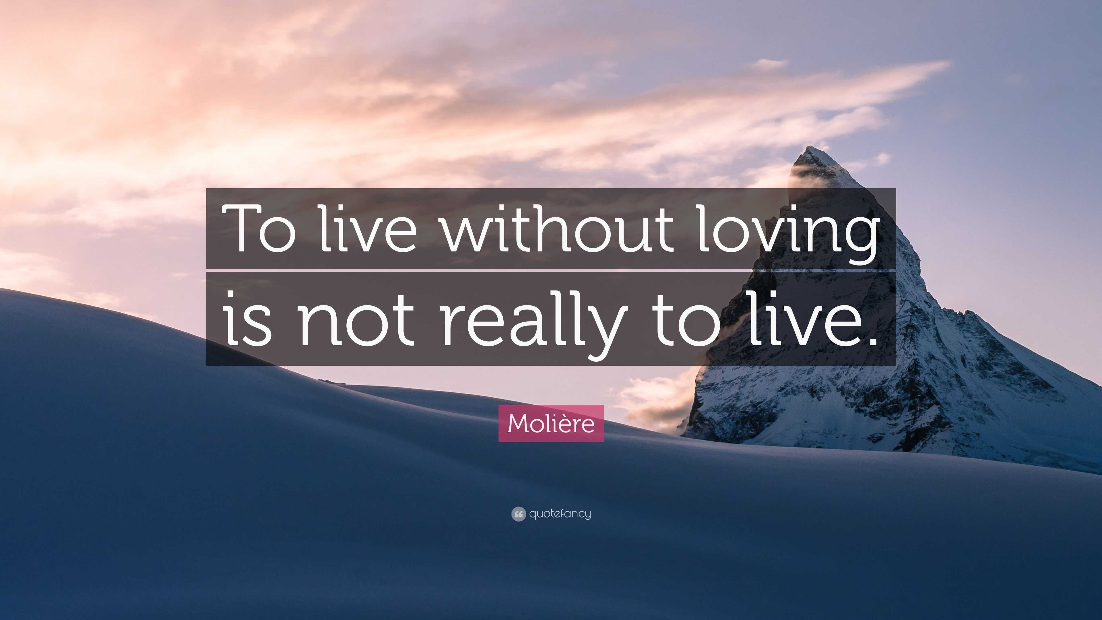 Molière Quote: “To live without loving is not really to live.”