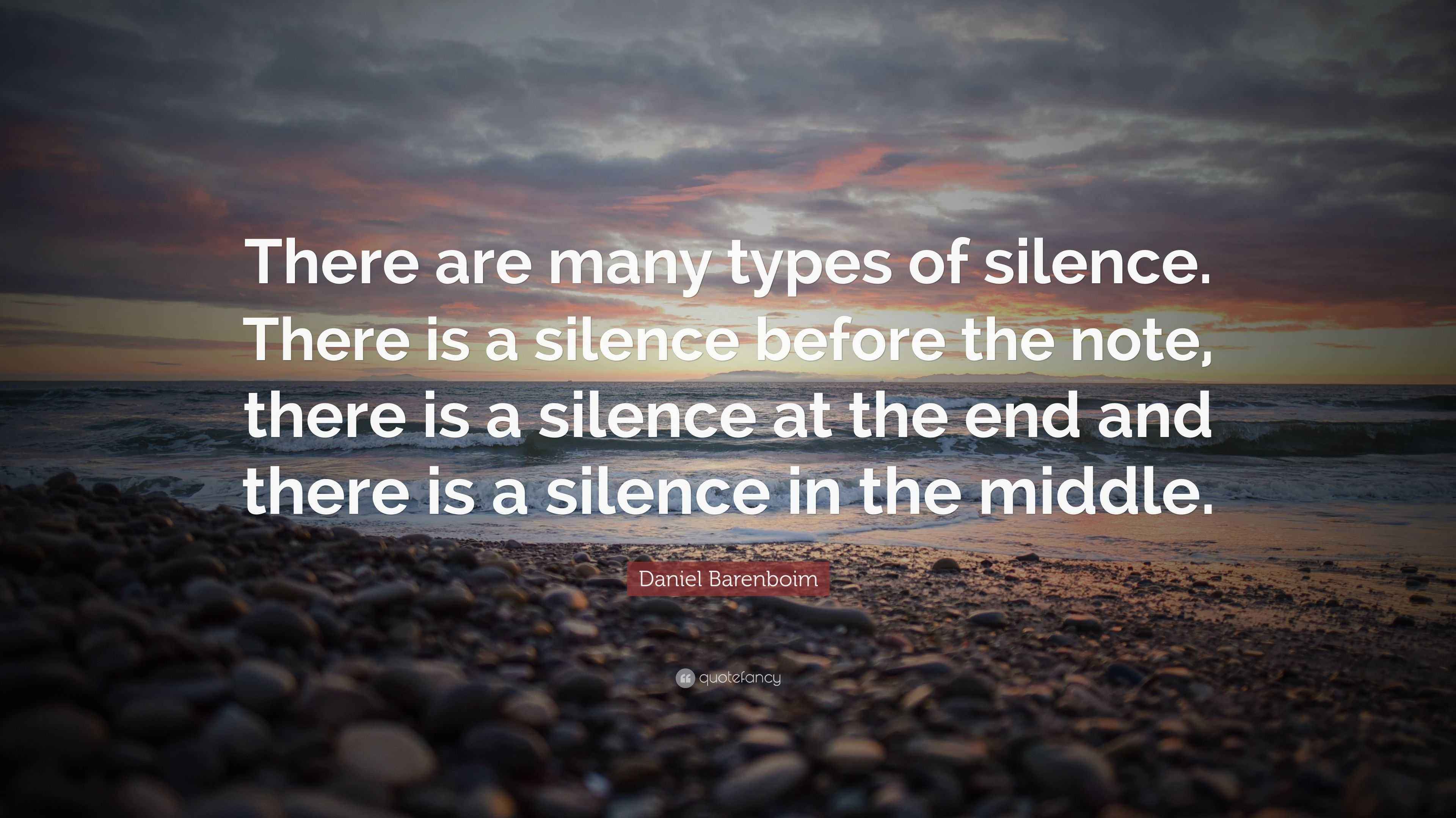 Daniel Barenboim Quote “There are many types of silence. There is a