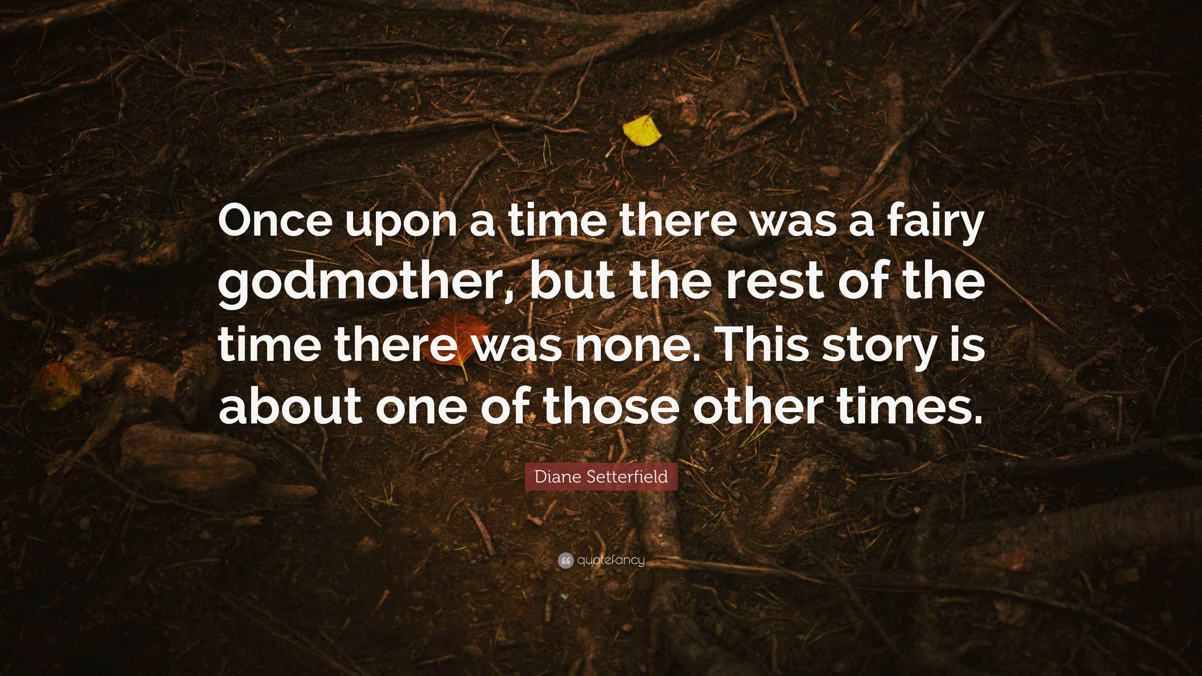 Diane Setterfield Quote: “Once upon a time there was a fairy godmother