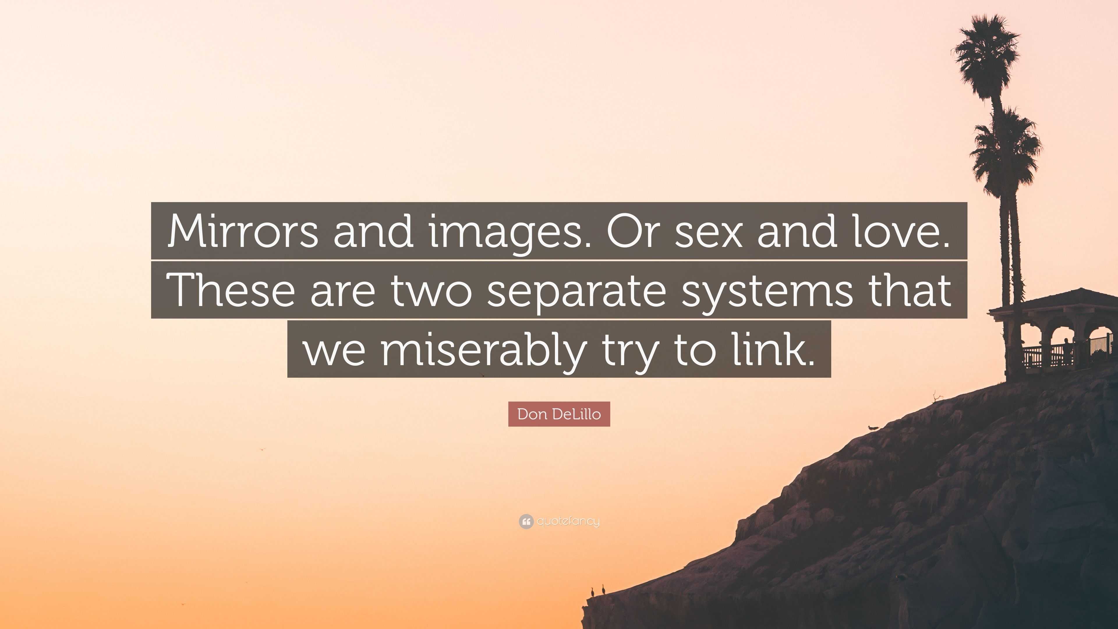 Don Delillo Quote “mirrors And Images Or Sex And Love These Are Two Separate Systems That We 0084