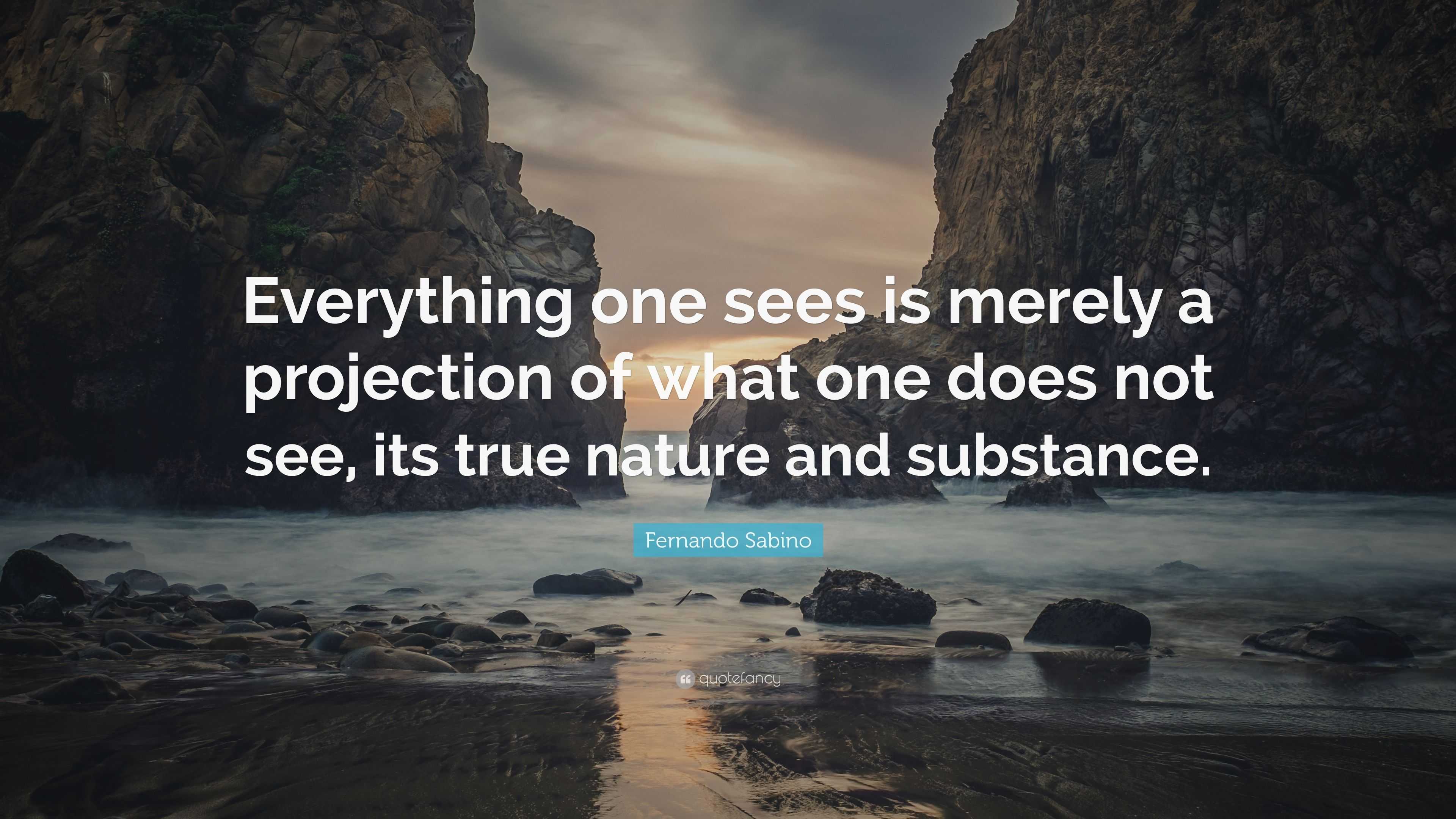 Fernando Sabino Quote “Everything one sees is merely a projection of what one does not see, its
