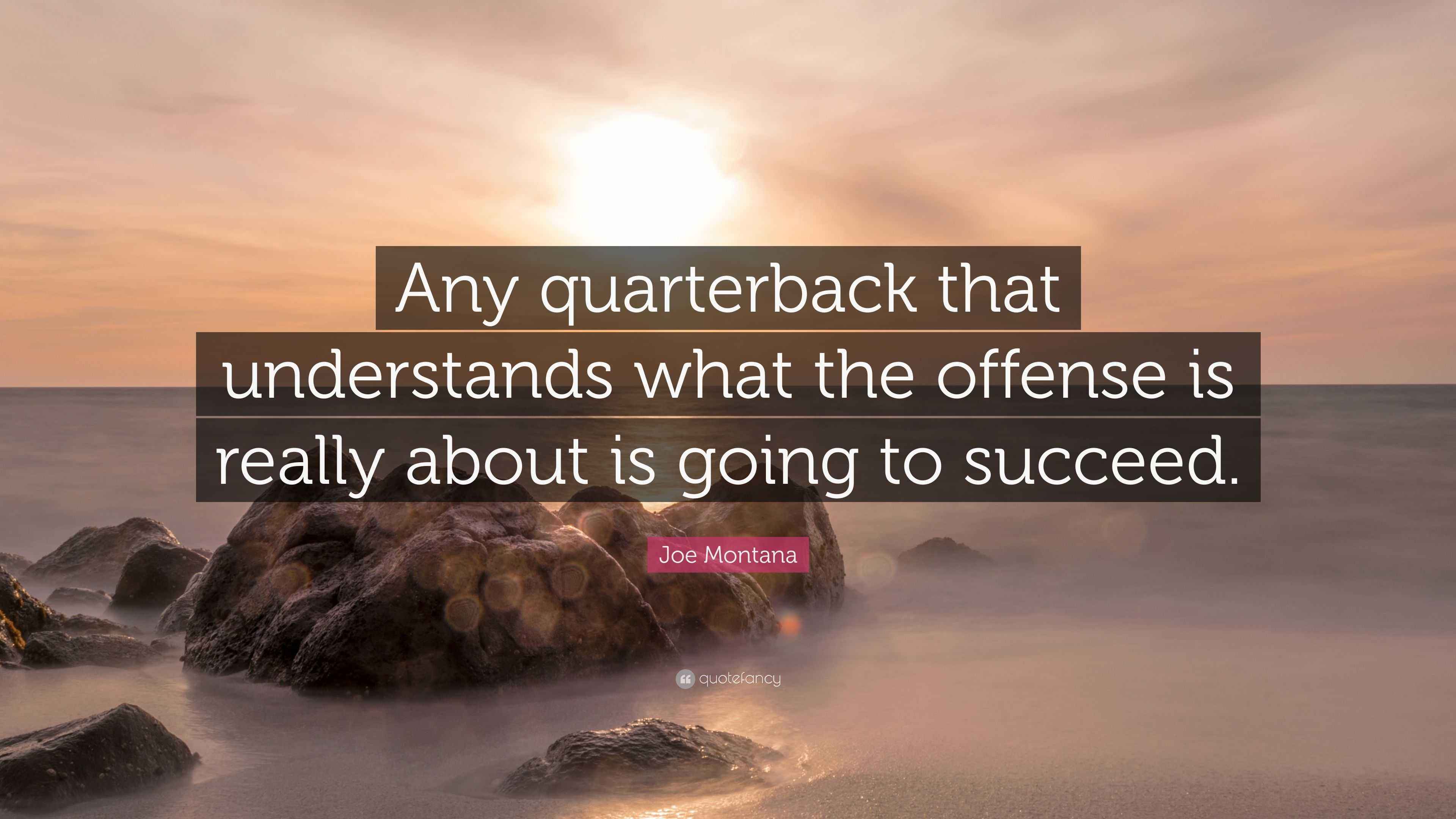 Joe Montana Quote “Any quarterback that understands what the offense