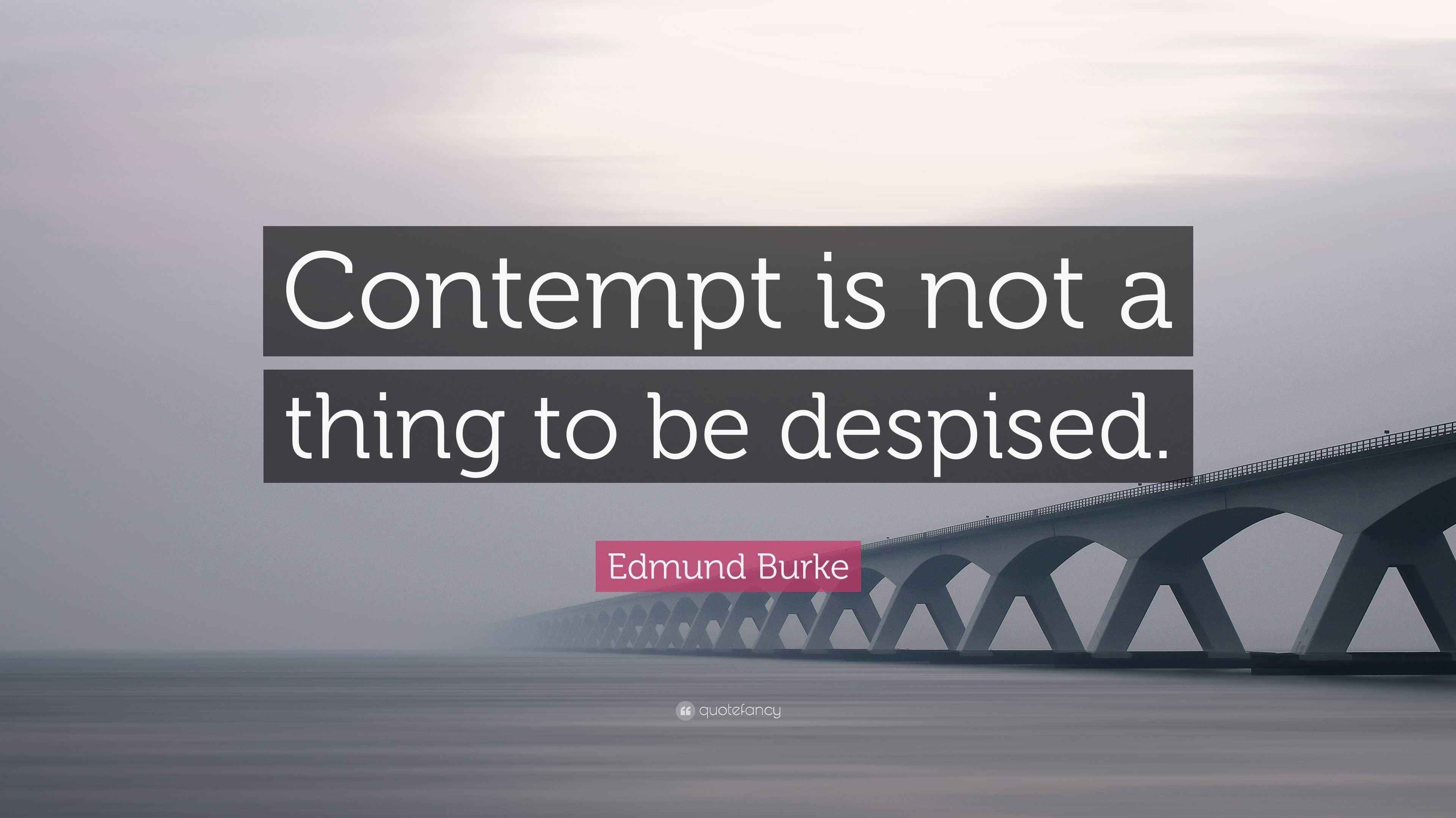 Edmund Burke Quote: “Contempt is not a thing to be despised.”